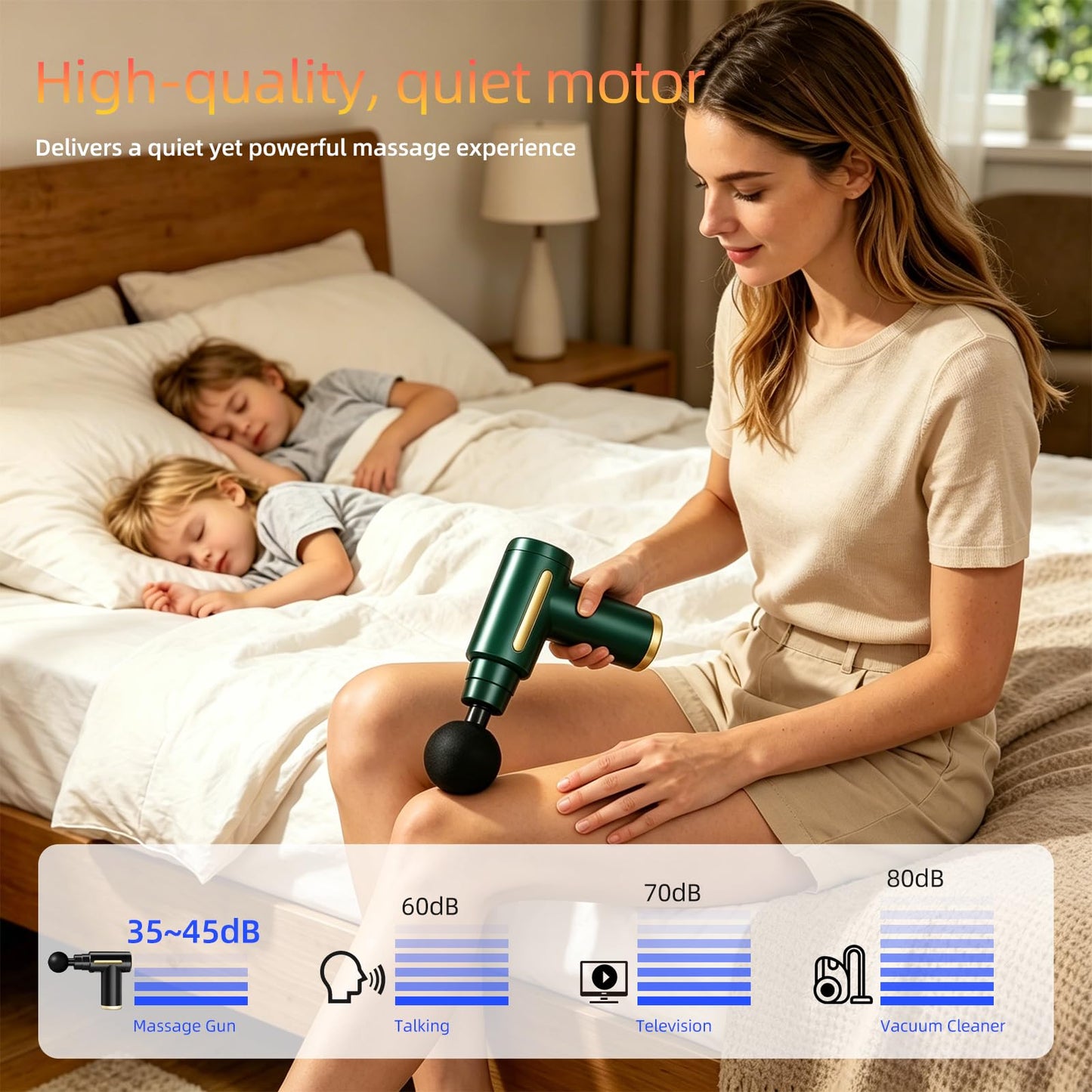 YUESHANHE Massage Gun, Electric Massager, Suitable for Whole Body to Relieve Fatigue, Replaceable Massage Head Impact Massager, The Best Choice for Gift Giving (Green-720)