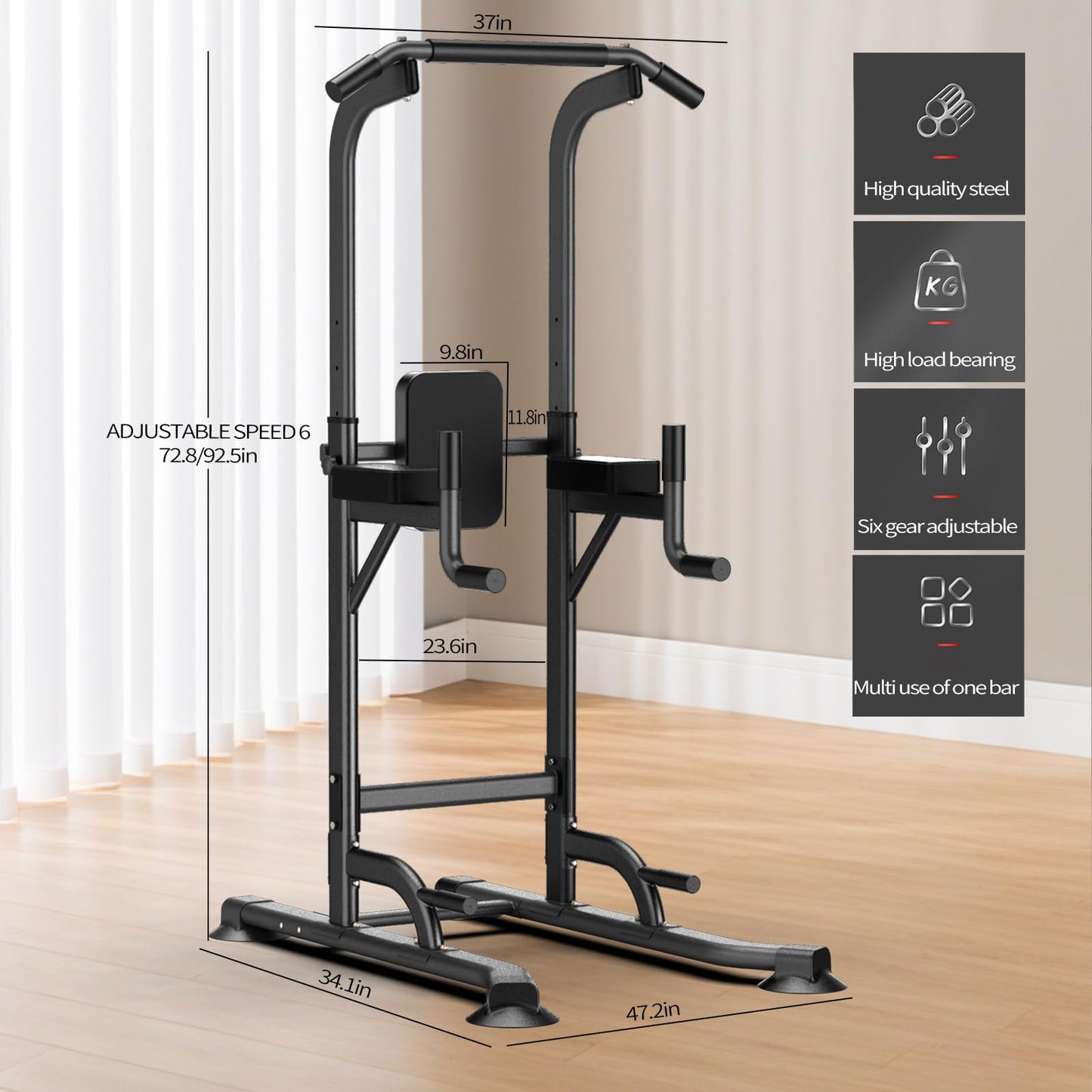 K KiNGKANG Adjustable Power Tower for Home Gym - Multifunctional Pull-Up & Dip Station for Strength Training