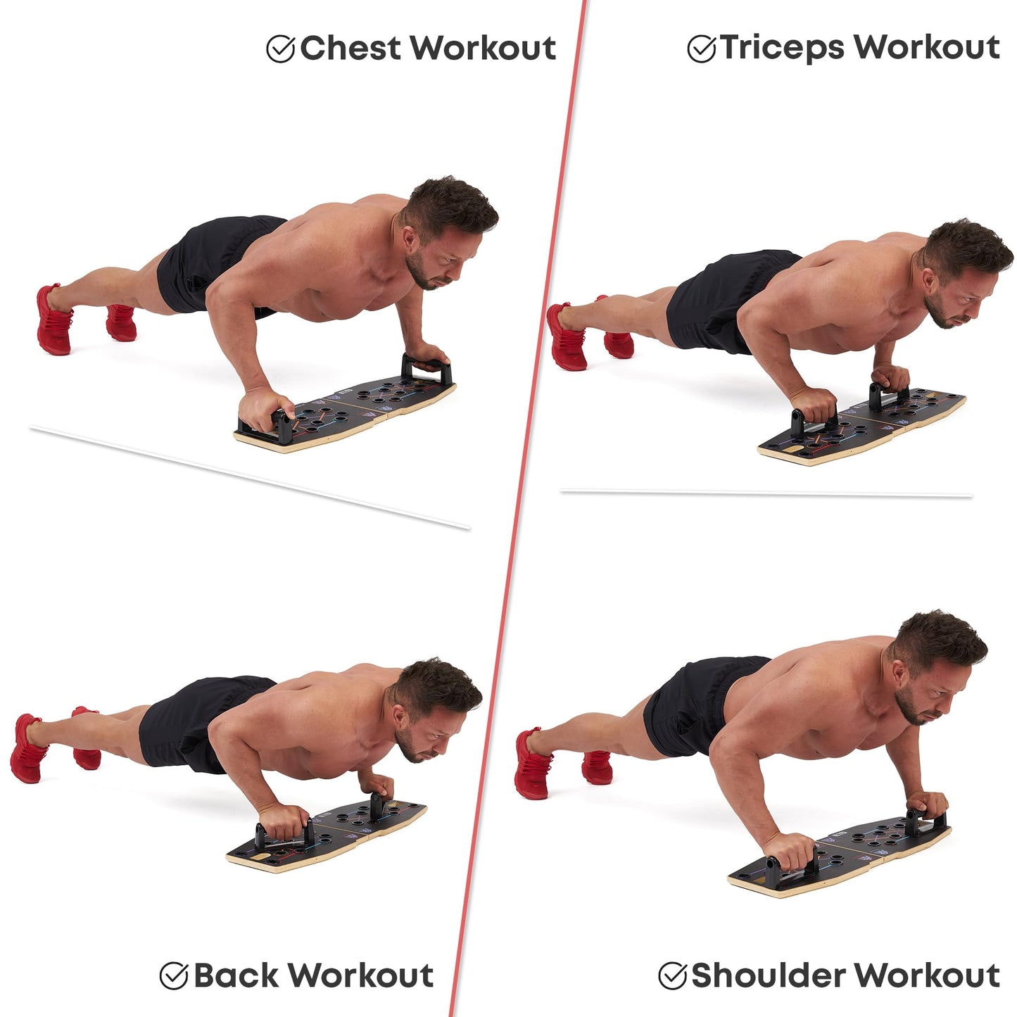 Push Up Board Workout Equipment for Chest Triceps, Back, Arms Muscles, Fitness Portable Pushup Board for Man and Women, Perfect Multi-Functional Push-Up Stand Bar Muscle Building by CTRL Sports