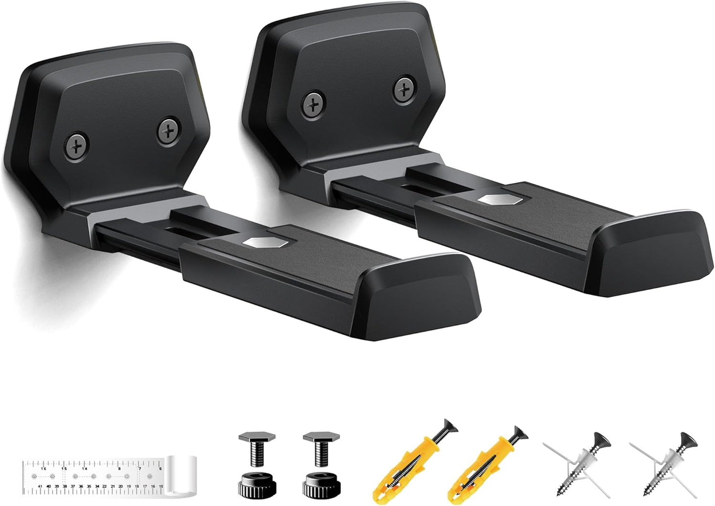 ELETIUO 3.8-6.5 inch,Universal 50 lbs,Black Soundbar Wall Mount Bracket,Depth Adjustable Sound Bar Mount Under TV