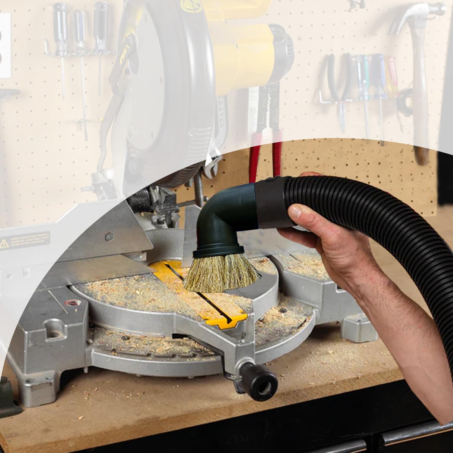 Round Dusting Brush Tool Attachment for Shop Vacs 2 1/2 Inch Wet/Dry Vacuum Hose: Perfect for Cleaning Furniture, Blinds, Car Interiors- 2.5'' Replacement Shop Vacuum Accessories
