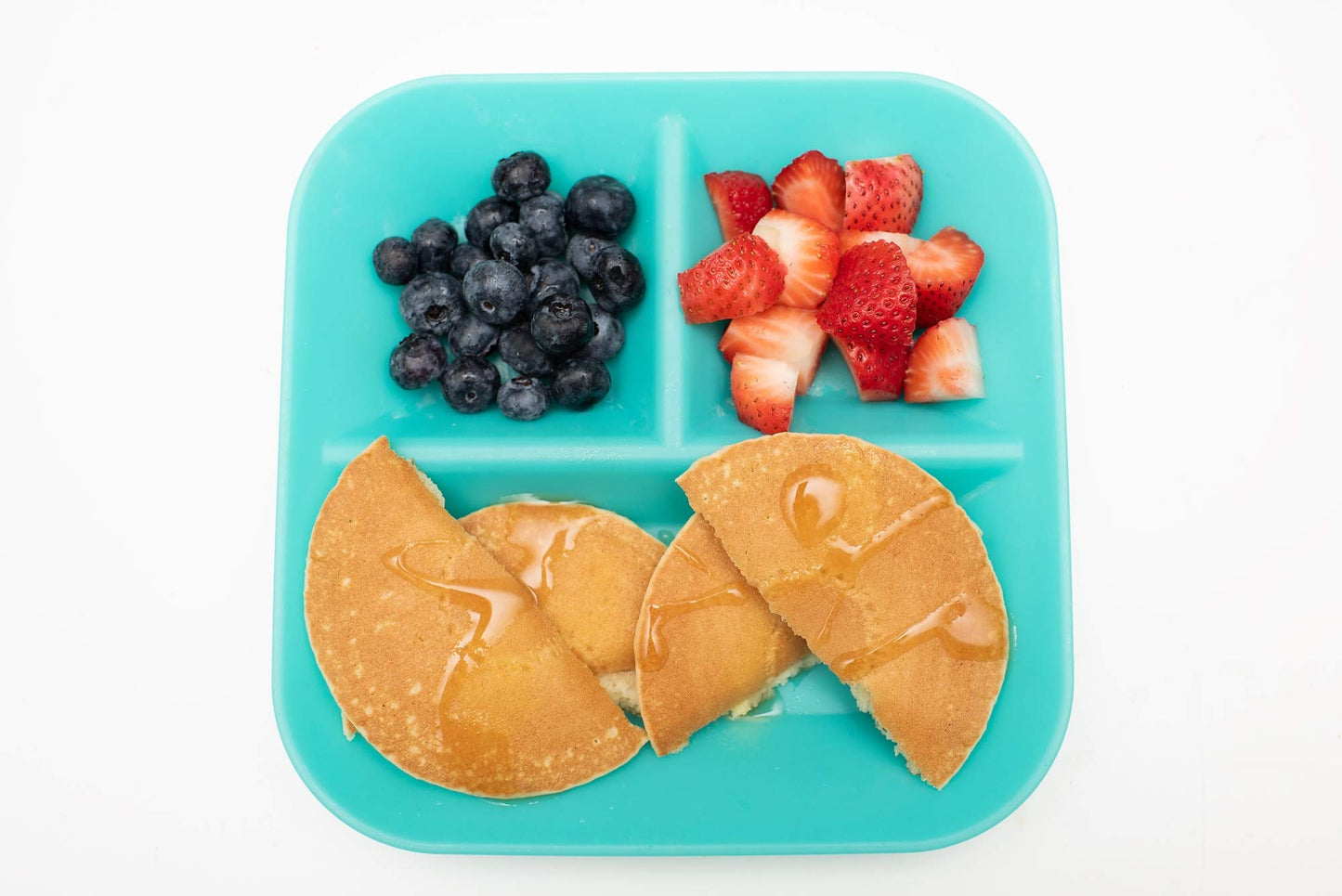 Kiddiebites | 100% Silicone Plates for Babies & Kids | MADE IN THE USA | BPA, BPS, Lead, Cadmium, PVC, & Phthalate Free | Children's Divided Placemat Set | Teal, 2 Pack
