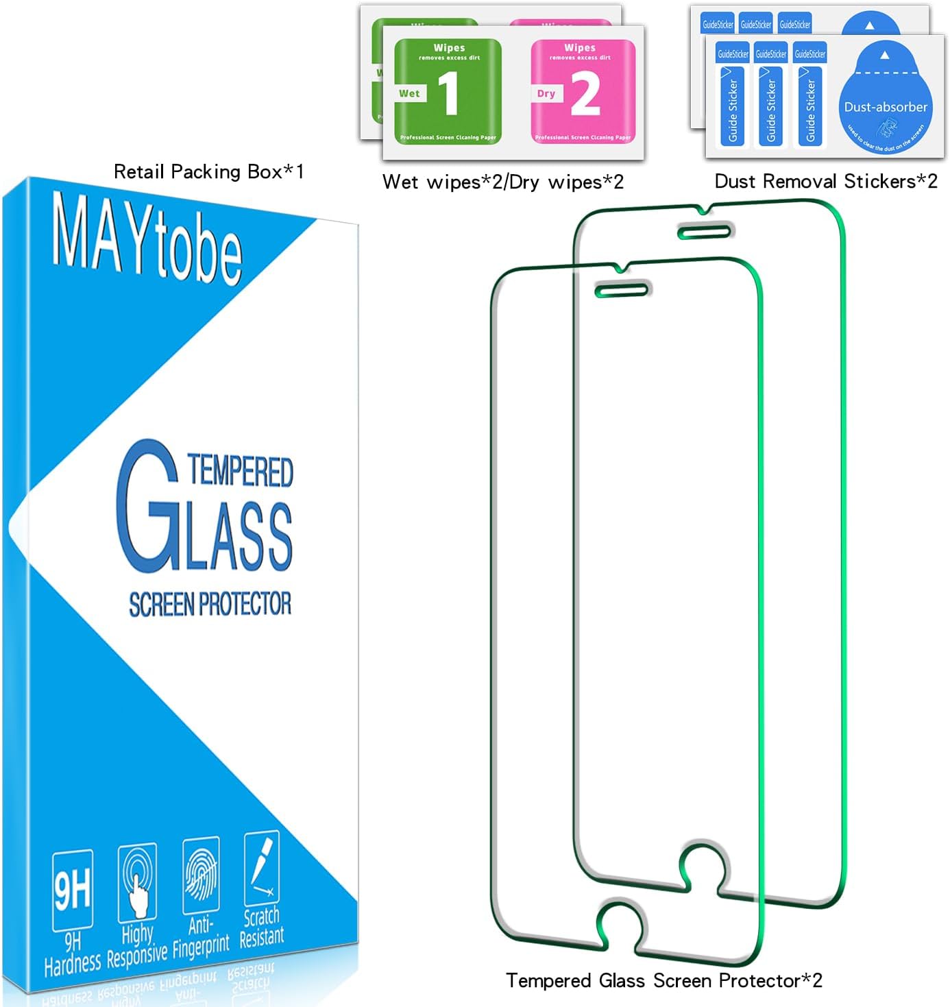 [2 Pack 3, 2022, 2, 2020 MAYtobe Tempered Glass Designed For iPhone SE SE iPhone SE SE Screen Protector, Anti-Scratch