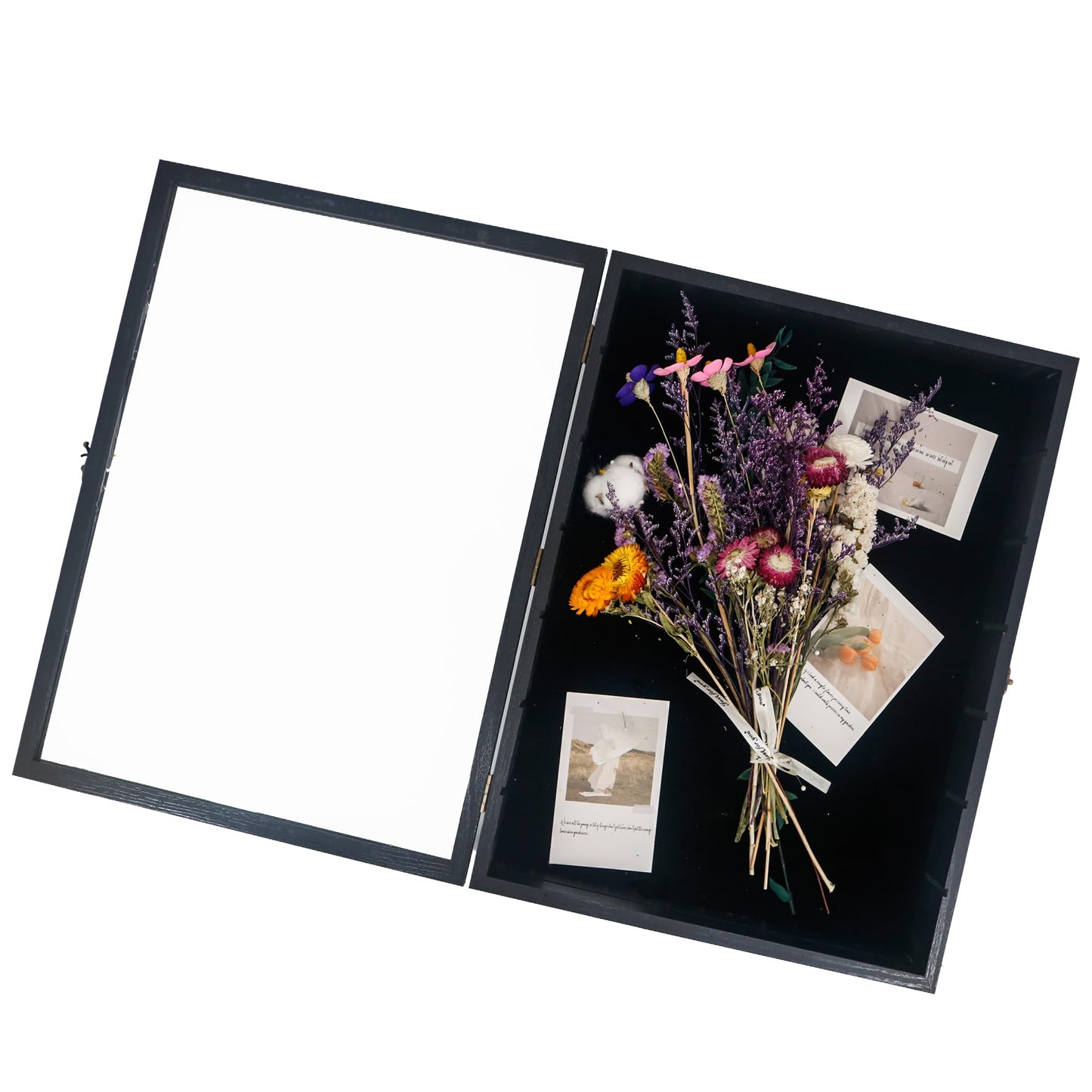 Hodeframe 16x20 Shadow Boxes Display Cases with Shelves, Black Deep Shadow Box Frame for Keepsake Collectibles, Coins Military Medals Pins Wedding Flowers