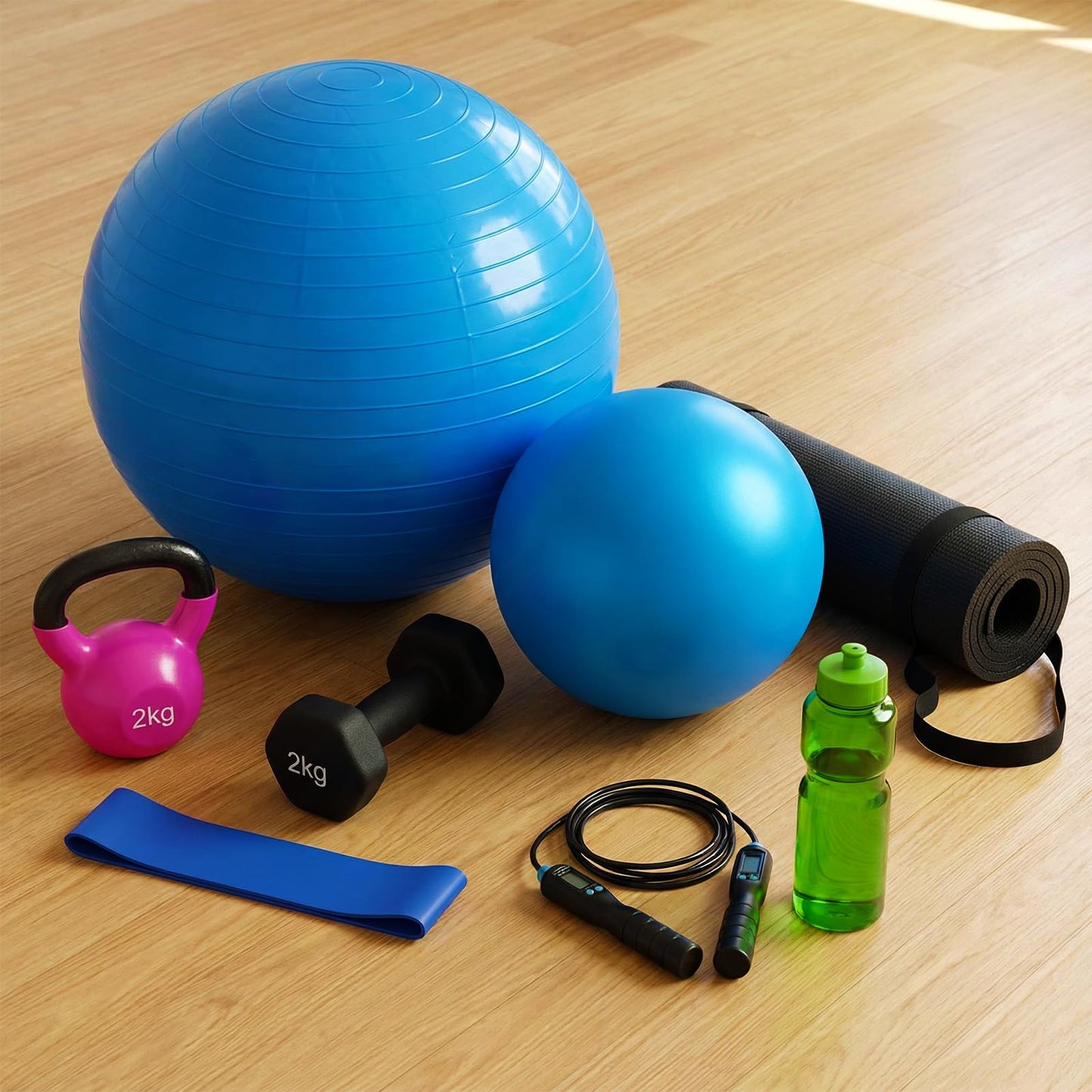 Kifmurase 2PCS Yoga Ball, 25Inch Thicked Anti-Burst Exercise Balls for Workout Stretching Stability, Non-Slip Balance Ball Equipment for Women Pilates Physical Therapy Pregnancy Labor Birthing Fitness