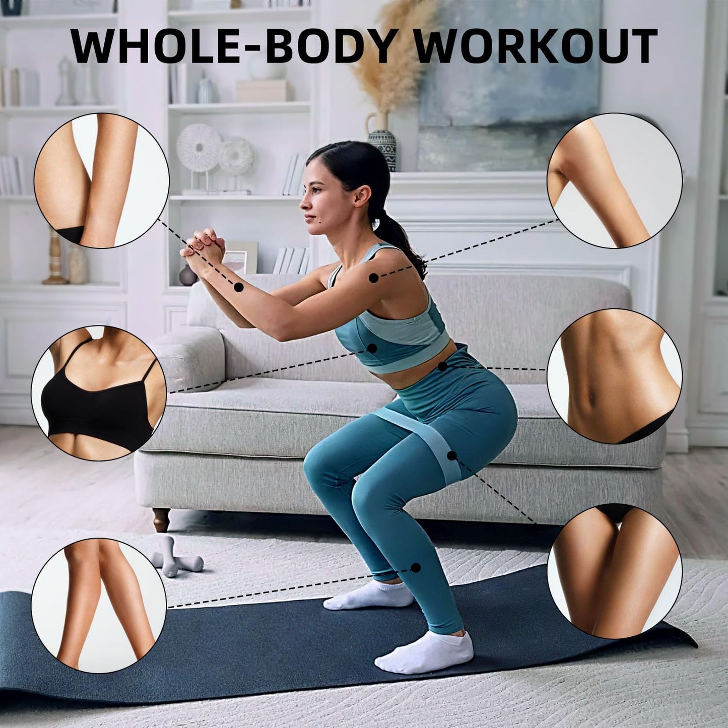 Resistance Loop Exercise Bands for Home Fitness, Yoga Pilates, Stretching, Strength Training, and Physical Therapy - Elastic Bands Set Workout Bands for Women&Men - Colorful