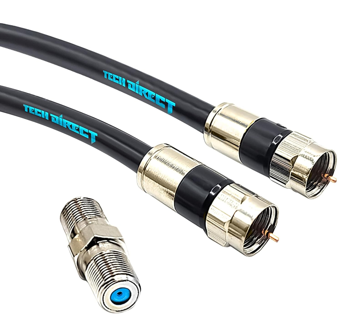 TechDirect RG6 4k 1FT 2FT 3FT 5FT 6FT 10FT 15FT 20FT 25FT 50FT Coaxial Cable - Made in USA for High Speed Internet