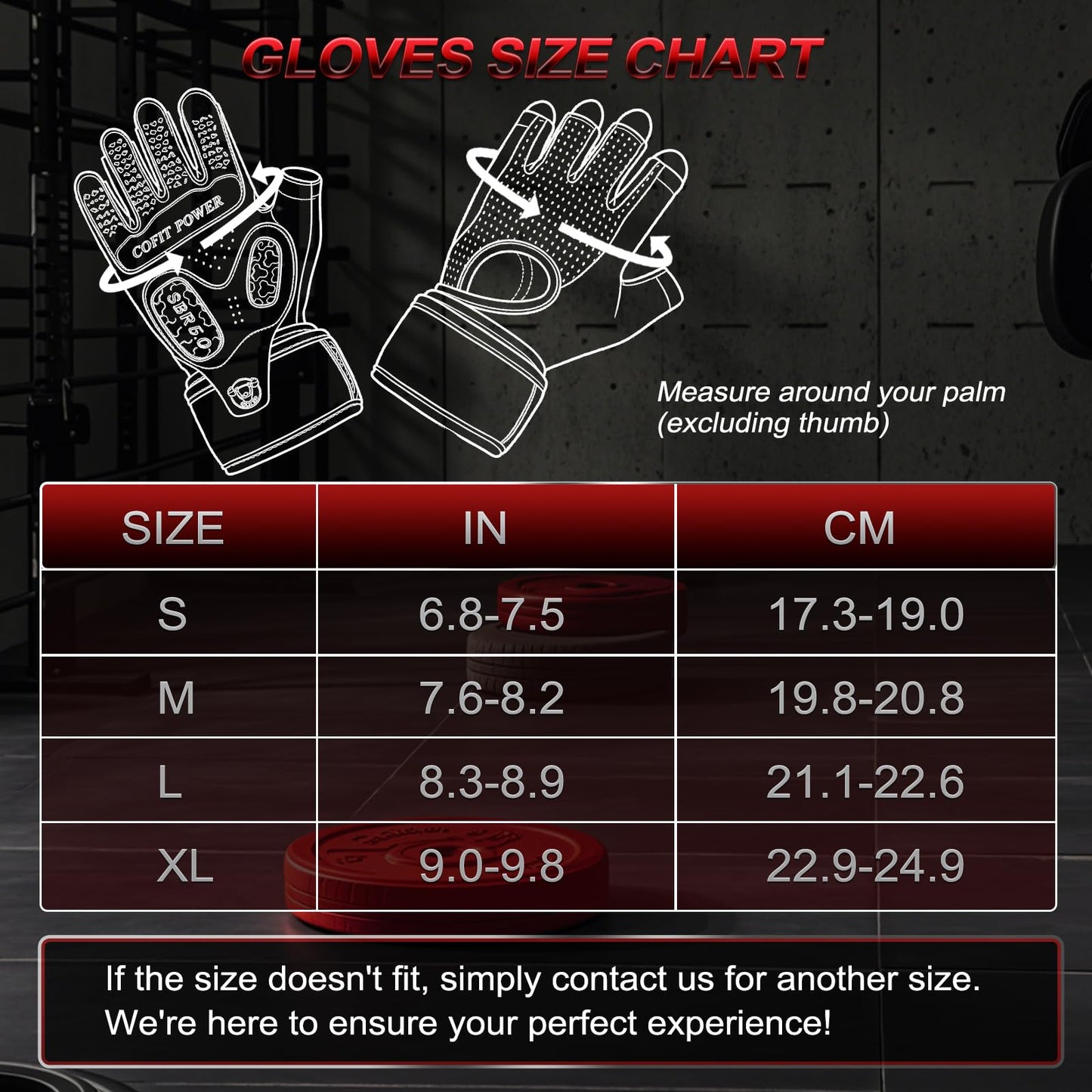 COFIT Weight Lifting Gloves for Men Women, Workout Gloves with Wrist Wrap Support, 5MM SBR Palm Padding, Half Finger Breathable Gym Gloves with Non-Slip Grip for Weightlifting, Training, Pull Ups-S