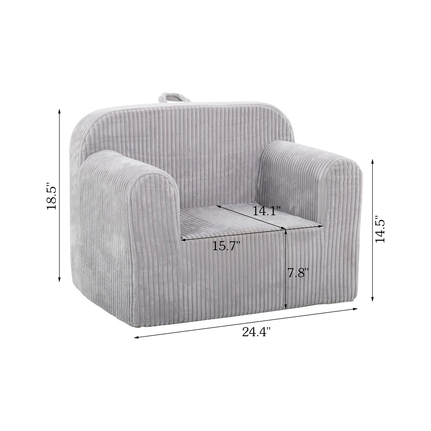 Ulax furniture Kids Convertible Sofas Children Lounge Chair (Grey)