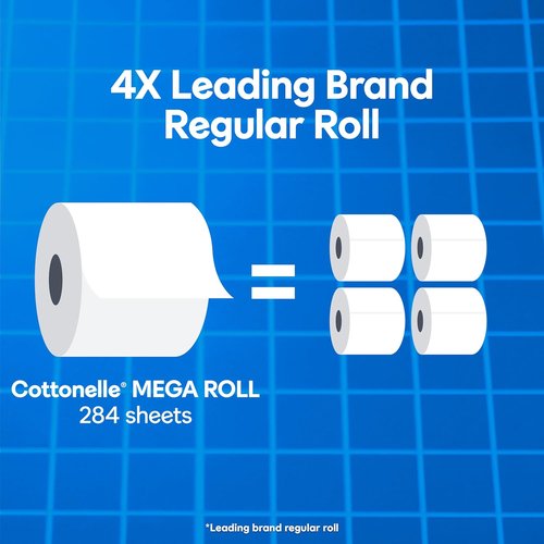 Cottonelle Ultra Clean Toilet Paper - 4 Mega Rolls (16 Regular Rolls Equivalent) | Soft & Strong
