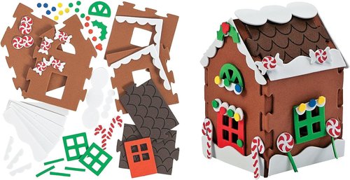 HAPPY DEALS Gingerbread House Craft Kits - 3D Fun for Kids | 2 Individually Packaged Kits