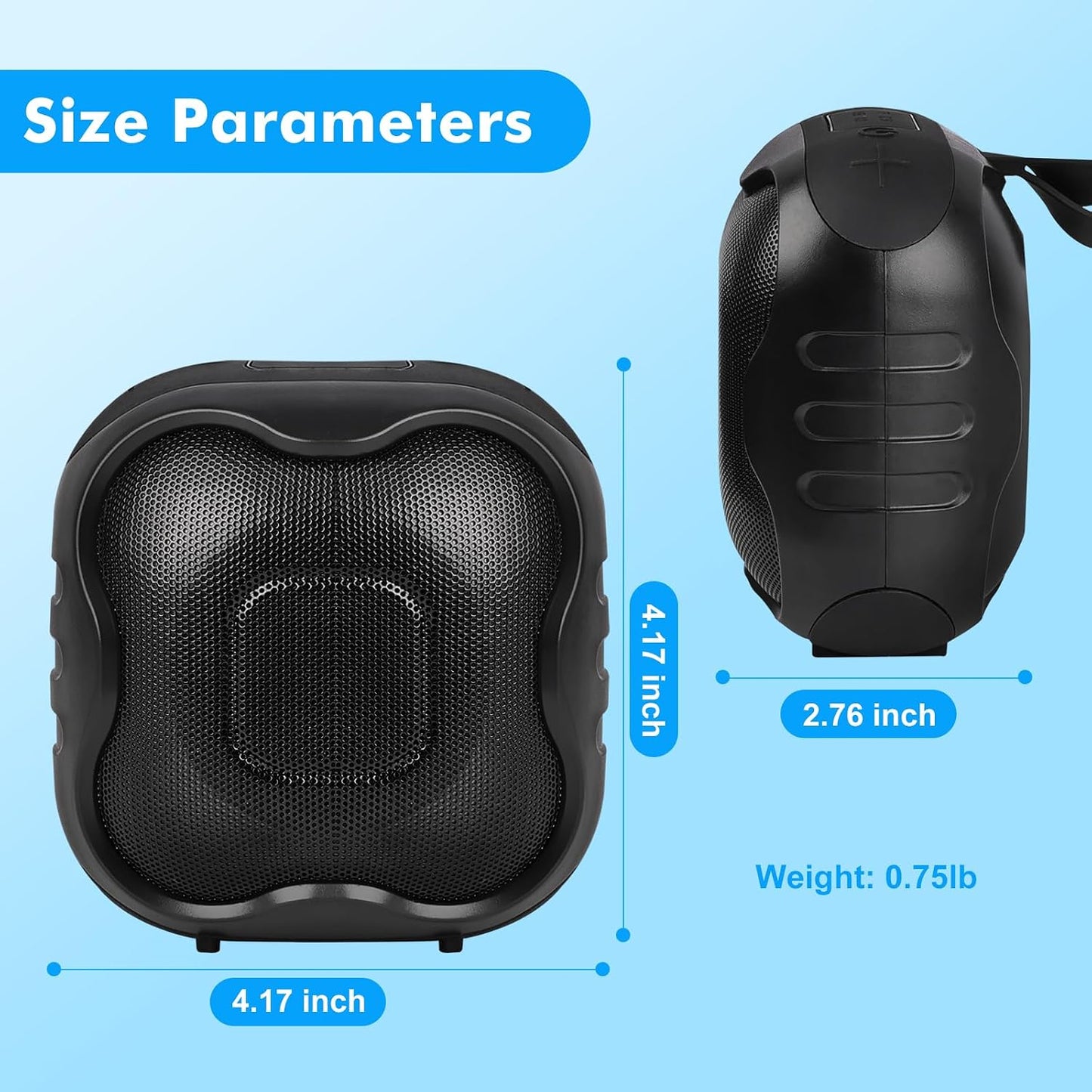 Cinolink IPX6 Shower Bluetooth Speaker, Waterproof Portable Speaker with Loud HD Sound RGB Lights for Home, Beaches
