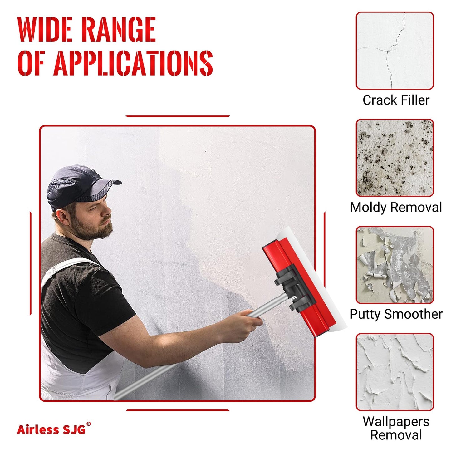 Aluminum-Handle Drywall Skimming Blade Set – 6.5",16", 24", 32" Stainless Steel Blades with 3pc Extra Replaceable Blades,34"-62" Extension Pole,Drywall Finishing Tools with Portable Case