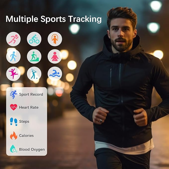 Smart Health Rings for Women Men, Fitness Tracker with Heart Rate, Blood Oxygen, HRV, Sleep Tracker, Step Tracker, No Subscription Fee, IP68 Waterproof Smart Ring for iphone & Android (Black 11#)