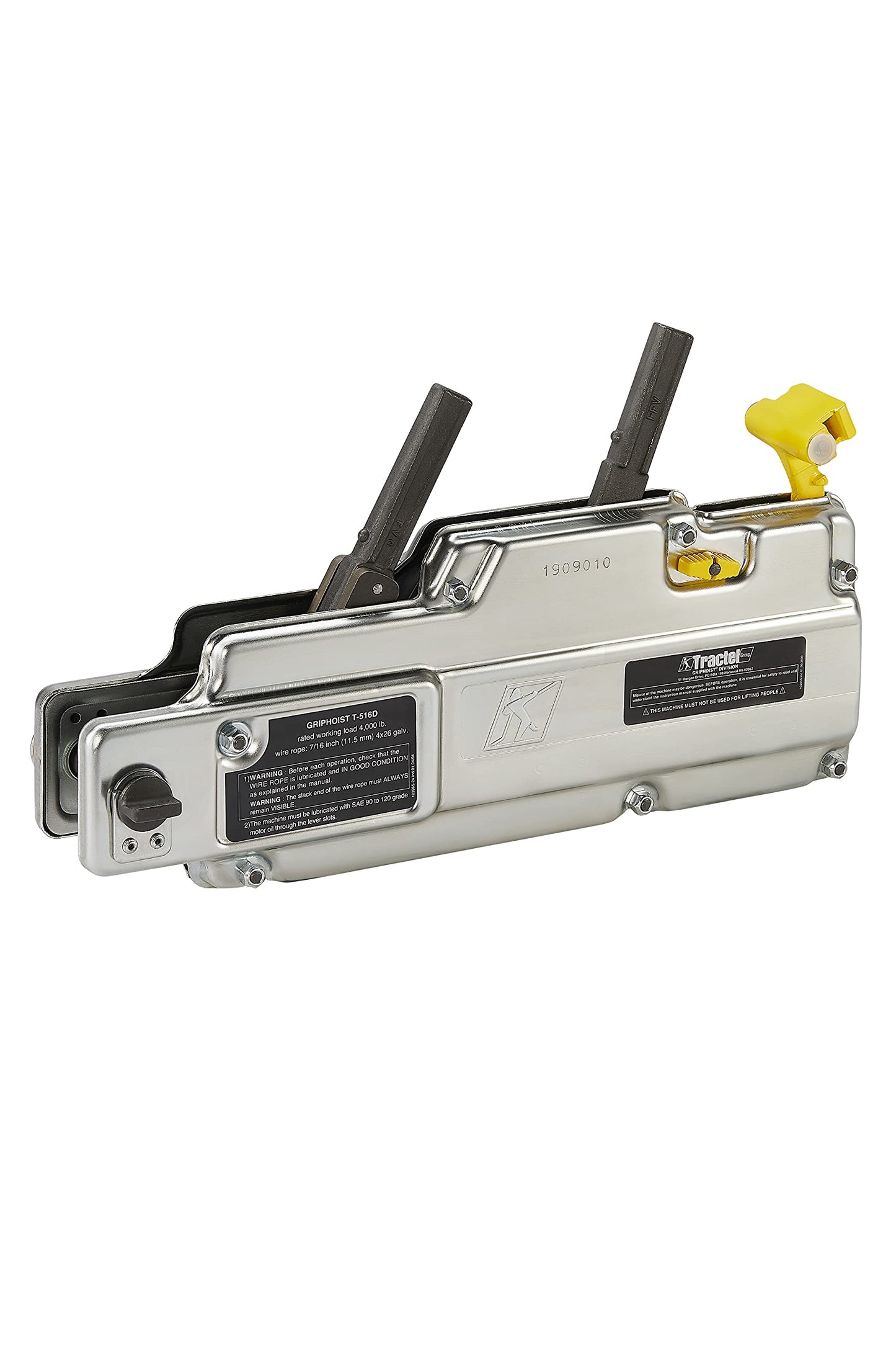 Tractel griphoist - Wire Rope Hoist | 2 Ton - 4000 lbs Weight Capacity | Manual Lever Wire Puller | Portable Design & Industrial Strength | T516D Model with 60 ft Cable Length