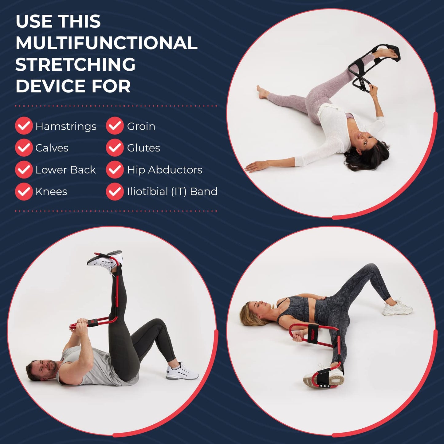 IdealStretch - Original Patented – Hamstring Stretcher, Lower Back Stretcher, Hip Stretcher, & Calf Stretcher - Pain Relief & Leg Stretcher