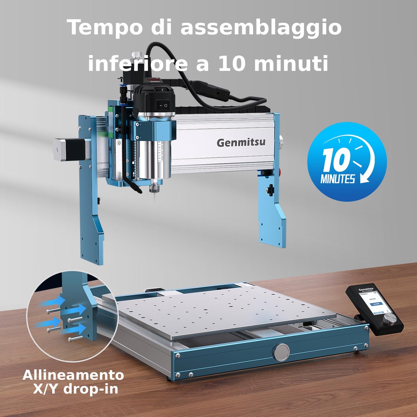 Genmitsu 3030-PROVer Ultra CNC Router Machine for Metal + 4th Axis Rotary Module Kit, 4 Jaw Chuck, 10:1 Speed Reducer, Clamped Range: Length 10-200mm