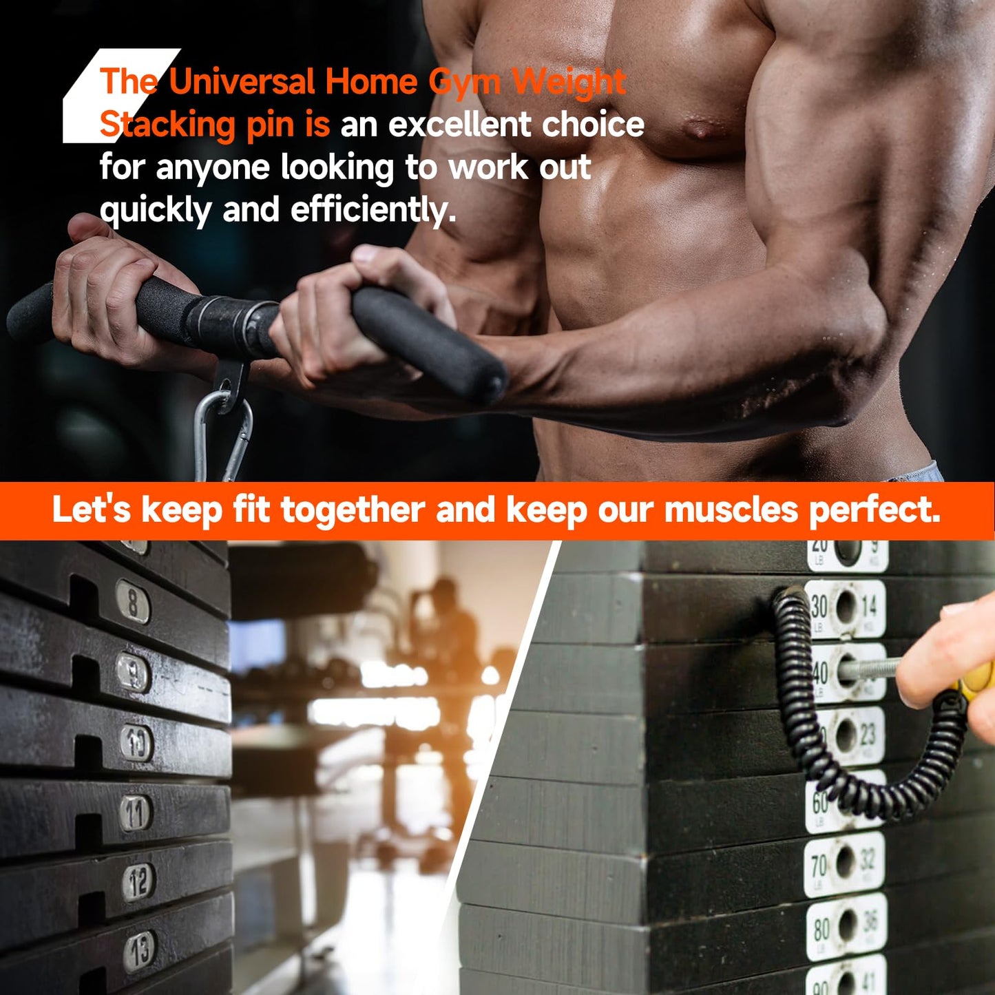 ArrogantF Weight Stack Pin Gym Pin Heavy Duty Replacement Weight Machine Pin for Fitness Universal Home Gym Exercise Machine Parts & Accessories,Pin Tensile 3/8 Diameter