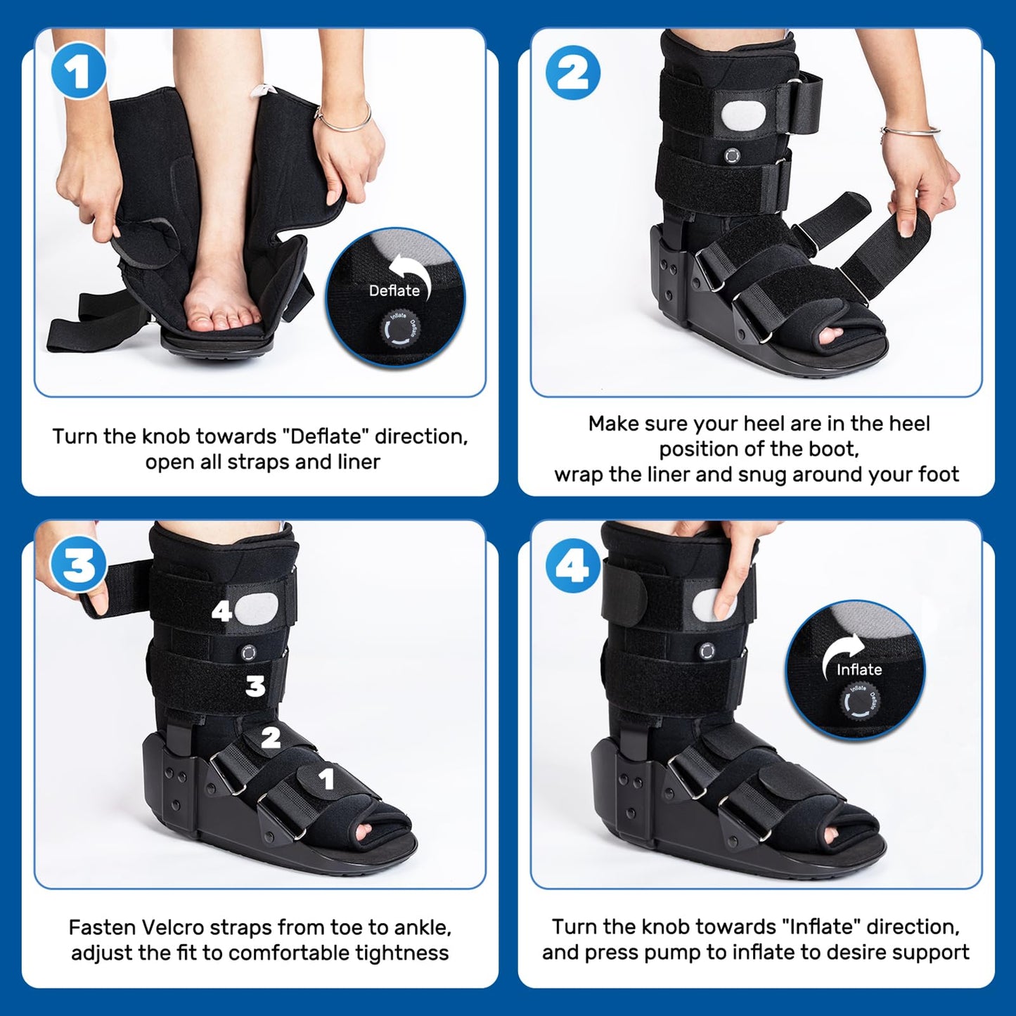 kefit Walking Boot Fracture Boot for Broken Foot, Sprained Ankle-Medium