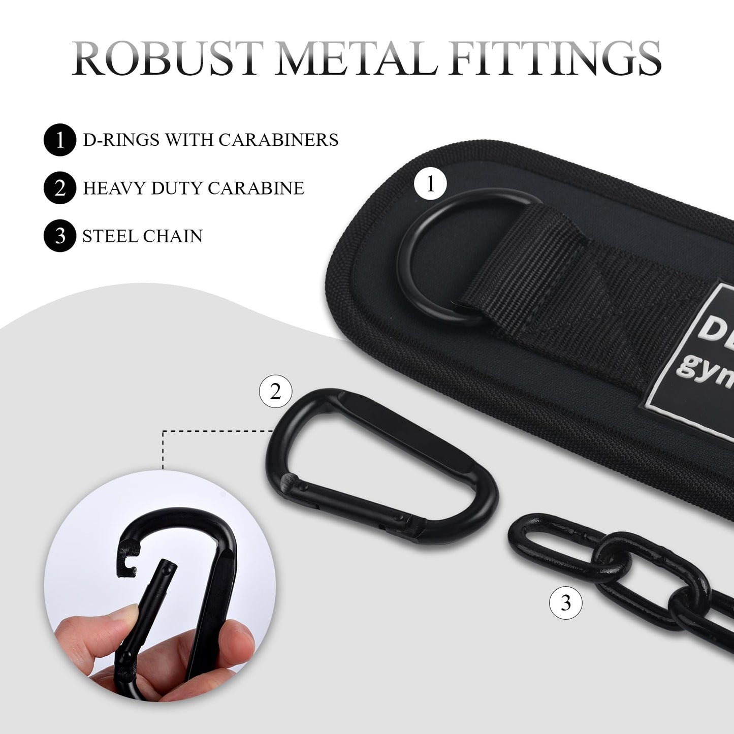 Weightlifting Belt with 41 IN Steel Chain Dip Belt for GYM Workout, Pull Ups, Crossfit, Weight Lifting, Squat, Training, Fitness (Black)