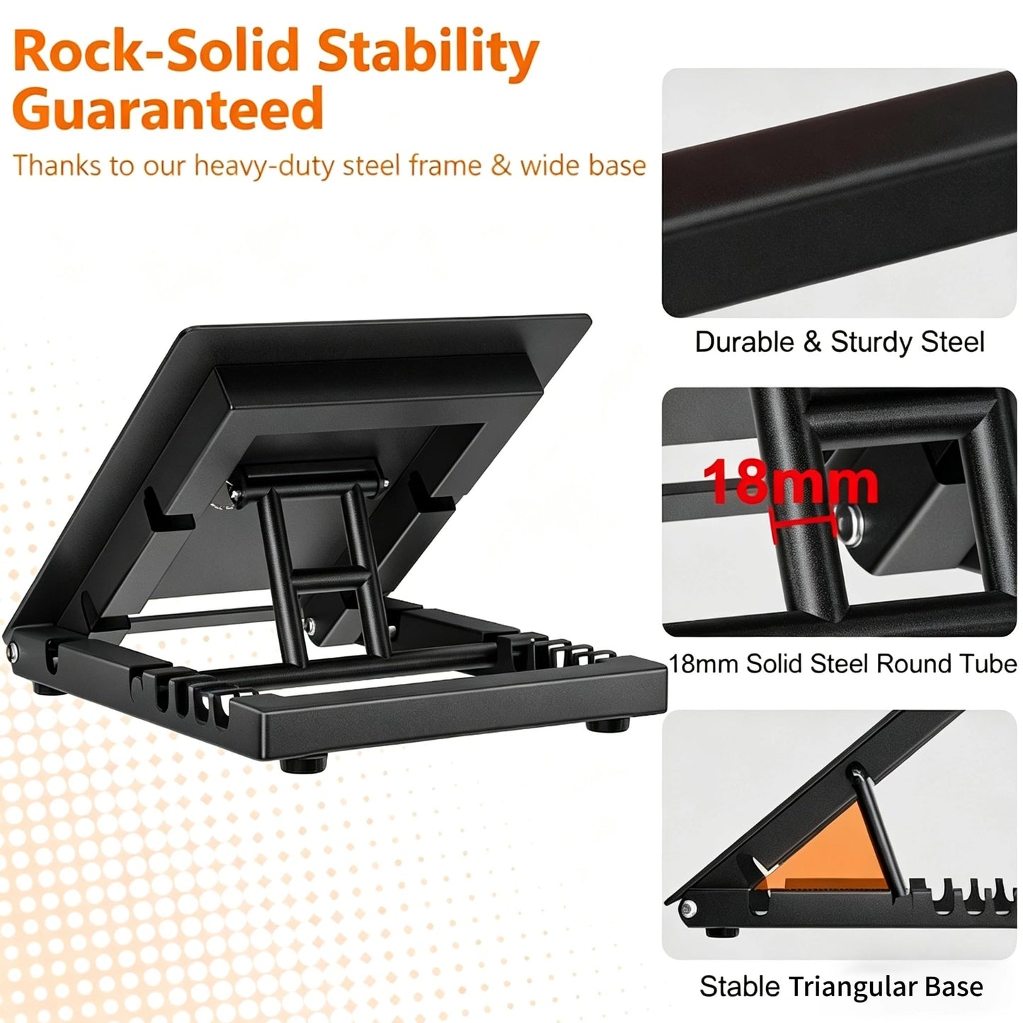 Rumoid Slant Board for Calf Stretching, Heavy Duty Steel Squat Wedge, 5-Level Adjustable Incline Board, 650 lb Weight Capacity for Heel Elevated Squats, Weightlifting, Calf Stretch & Physical Therapy