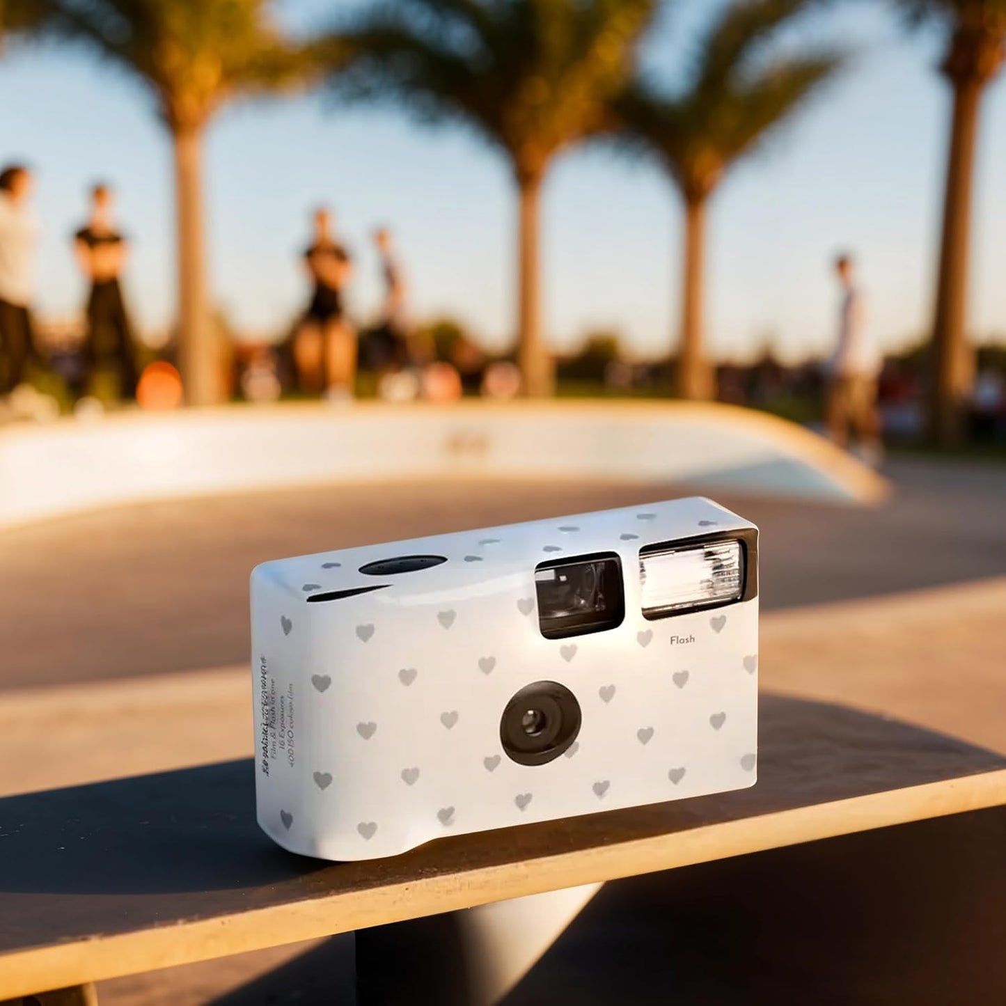 WEDDINGSTAR 35mm Disposable Camera with Flash - Single Use Film Camera for Wedding or Party Favors - Silver Hearts