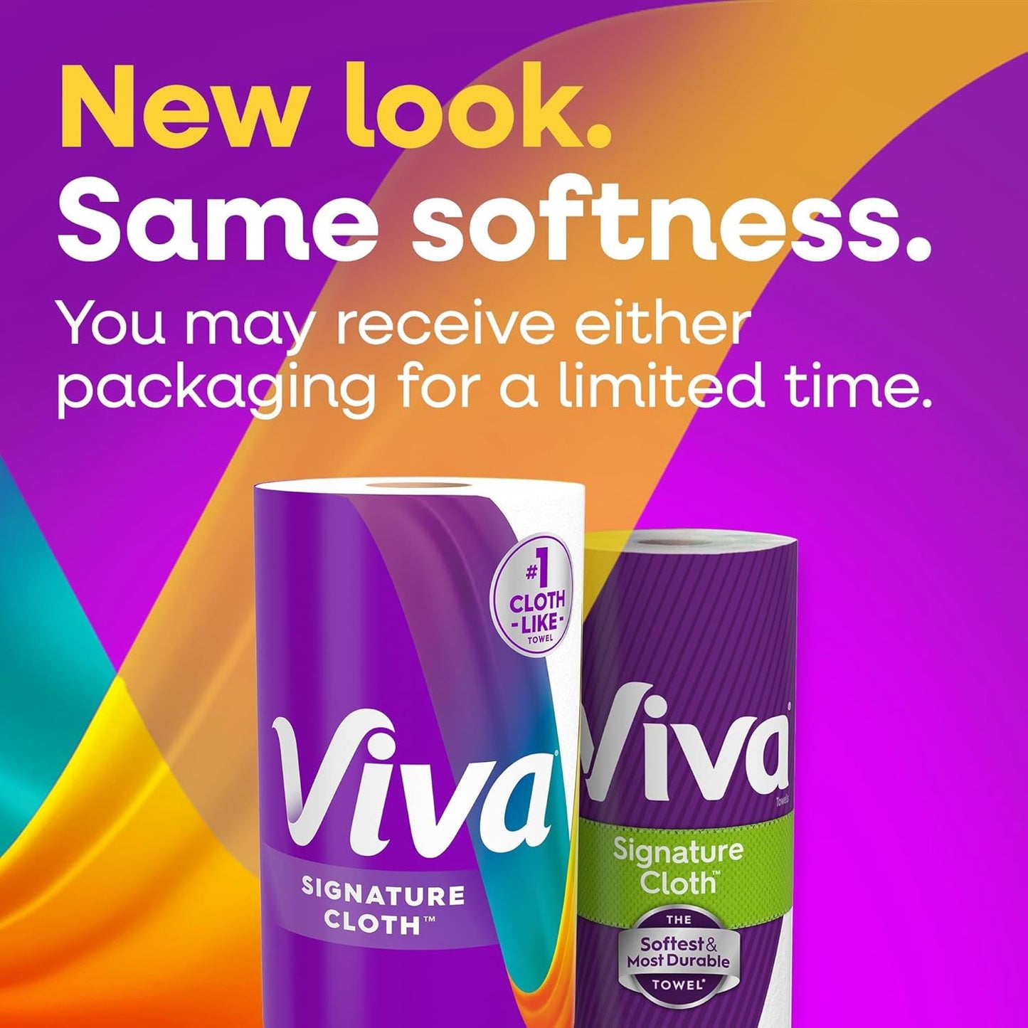 Viva Signature Cloth Paper Towels - Task Size, 2 Family Triple Rolls, 141 Sheets Each