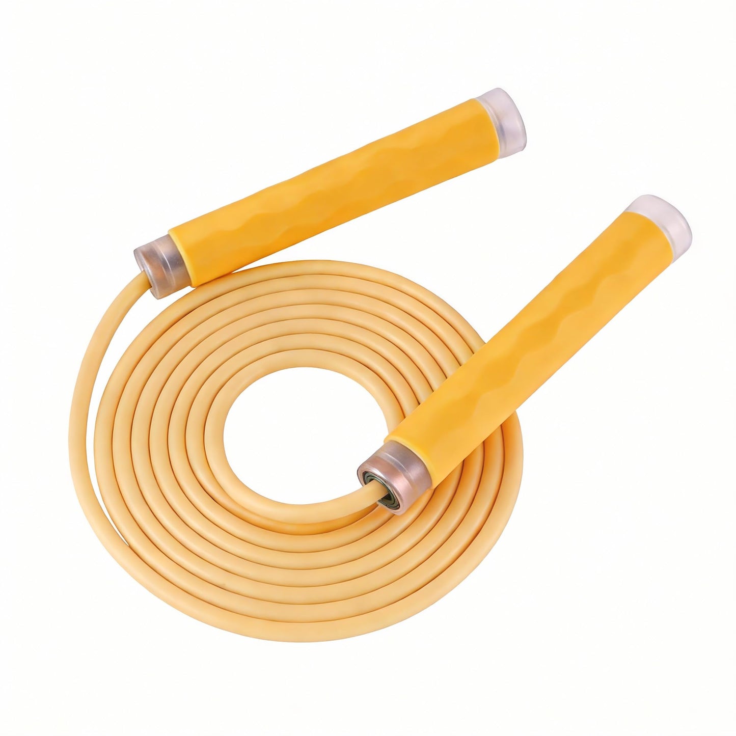 YUEDONG 7mm Thick Weighted Jump Rope for Fitness - Adjustable Heavy PVC Skipping Rope with Ball Bearings, Wave Texture Ergonomic Anti-Slip Silicone Handles for Intense Cardio Workout Men Women Adults (1, ORANGE, 7MM)