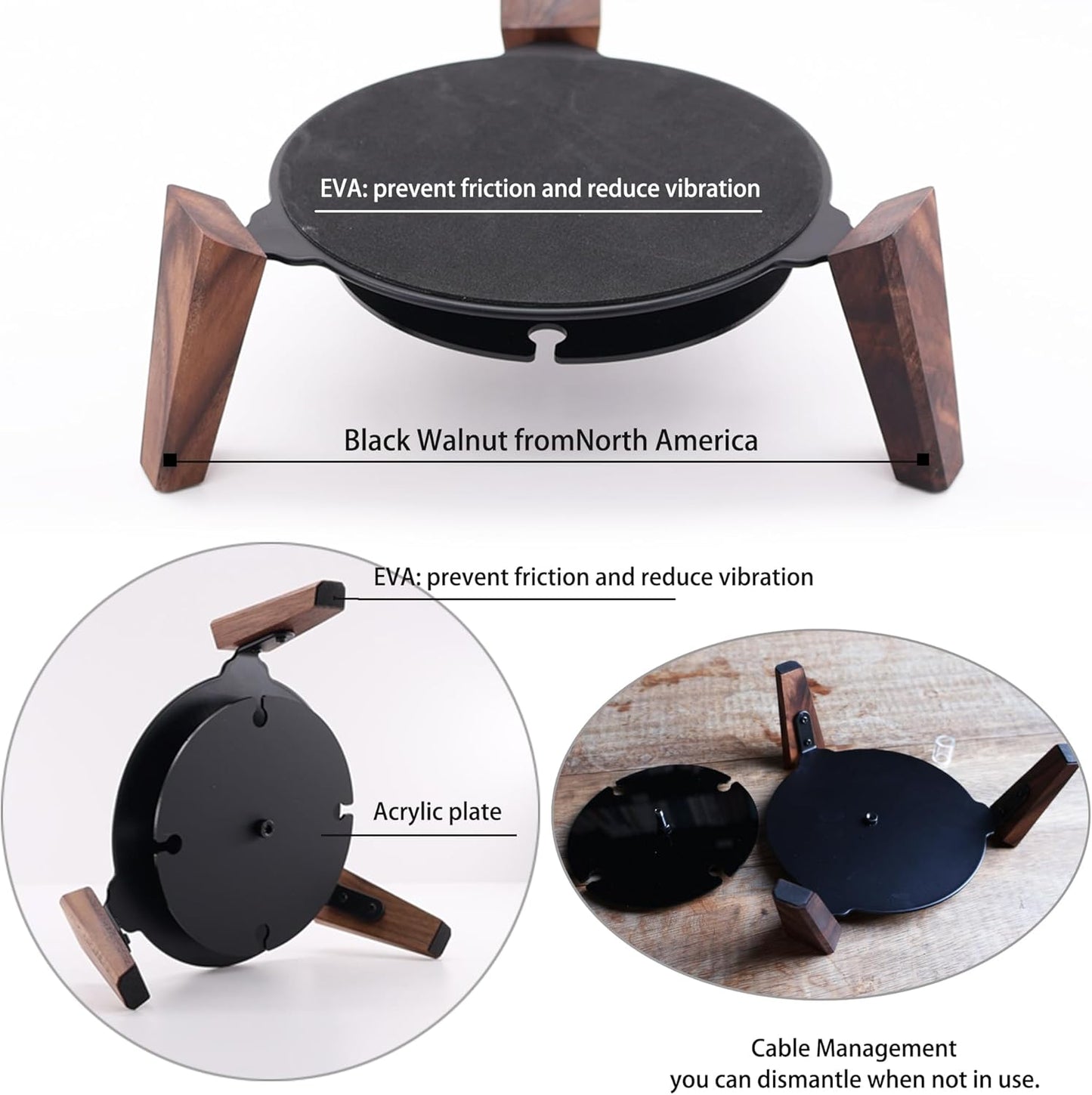 Alloery 2nd/1st Wooden Stand for Echo Studio and Homepod Gen Smart Speaker, Stable Desktop Mount for Better Sound
