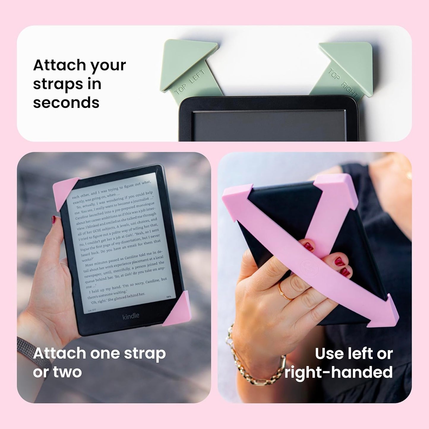 Strapsicle 6" (2012-2019) 6" 2-Pack Silicone Hand Straps | Accessory for Kindles & Paperwhite and Kobo e-Readers | |
