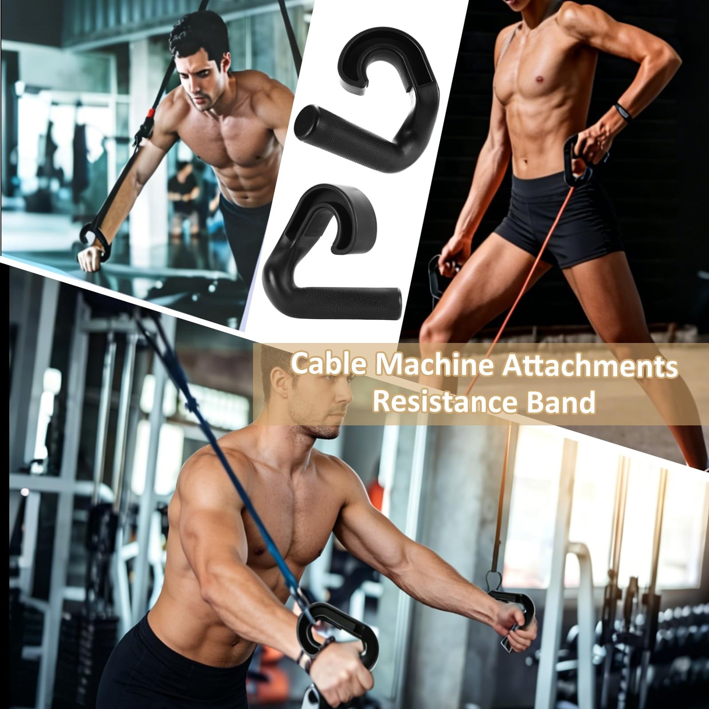 SHUESS 4 Pcs Neutral Grip Pull up Handles, 2 Pcs 45° Cross Grips Pull up Bar, 2 Pcs Angles 90 Grips, Black Non-Slip Ergonomic Exercise Machine Attachments for Grip Strength
