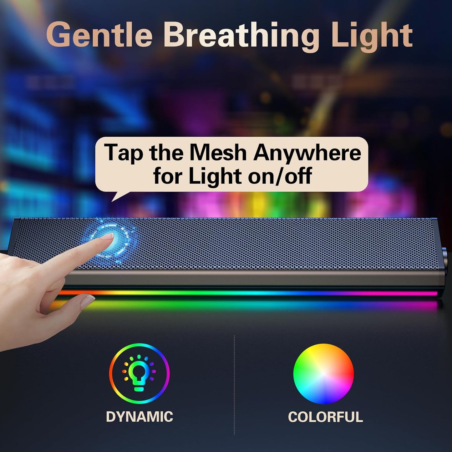 LENRUE Computer Speakers for Desktop PC, PC Speakers with Bluetooth for Laptop,Tablet,Cellphone,USB Wired PC Sound-bar