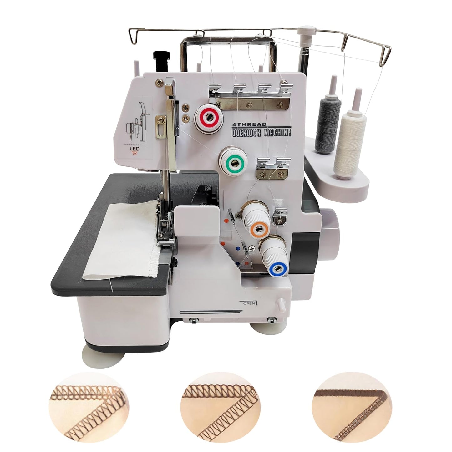 INTBUYING Serger Overlock Machine, Serger & Overlock Machine with Heavy-Duty Metal Frame, Twin-needle 3/4 Thread Overlock Machine 110V, for Sergering Overlocking Professional & Home Use