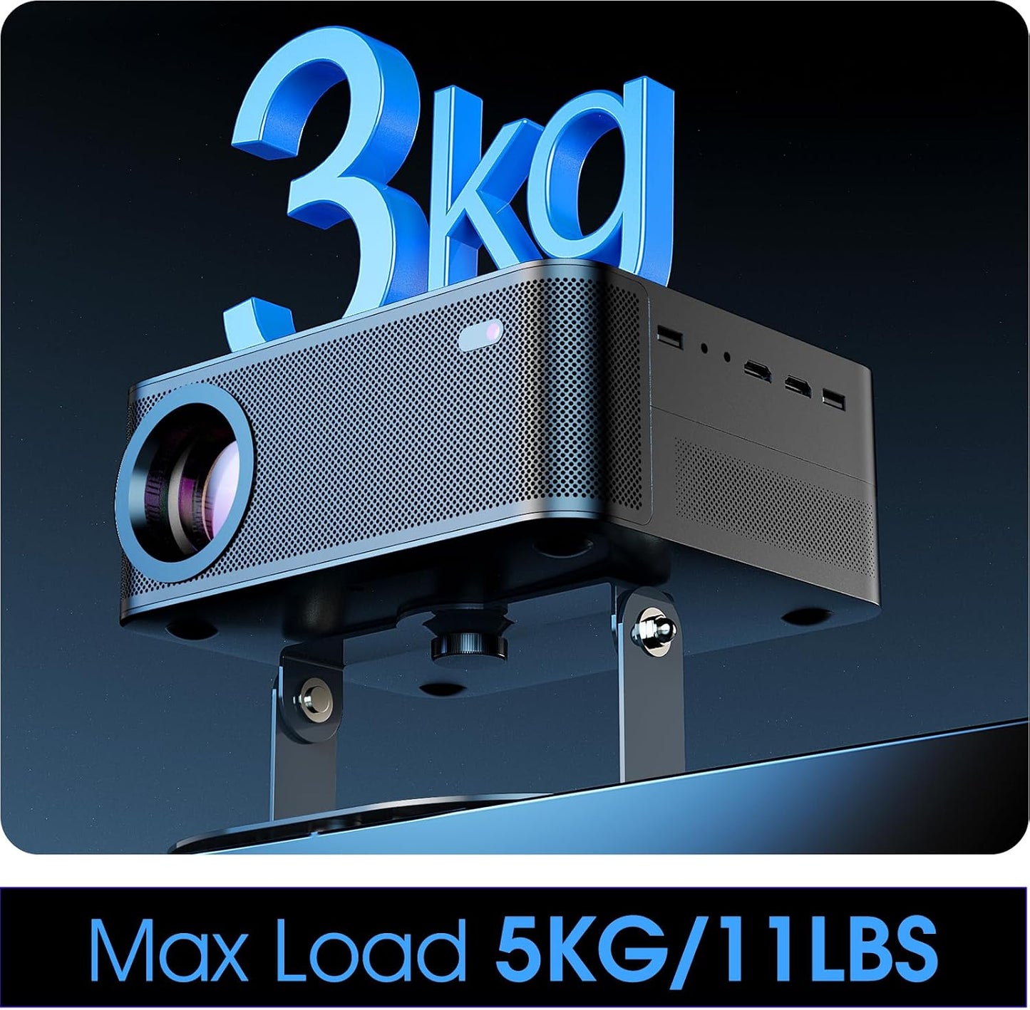 1/4" Setup DAWASAPAT Desktop Projector Stand Table, MINI Tabletop Projector Holder Mount with Screw & Cable Ties, Easy