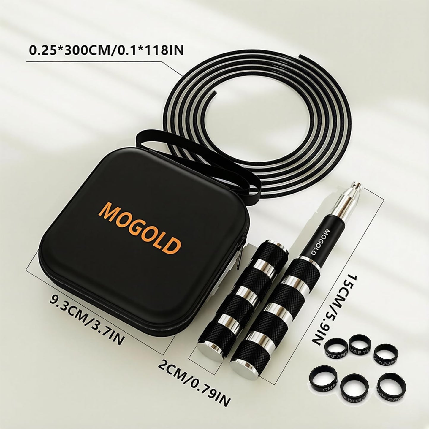 MOGOLD Speed Jump Rope for Crossfit & Boxing - Adjustable Length Skipping Rope with Durable PVC Cable for Men Women - Home & Gym Workout