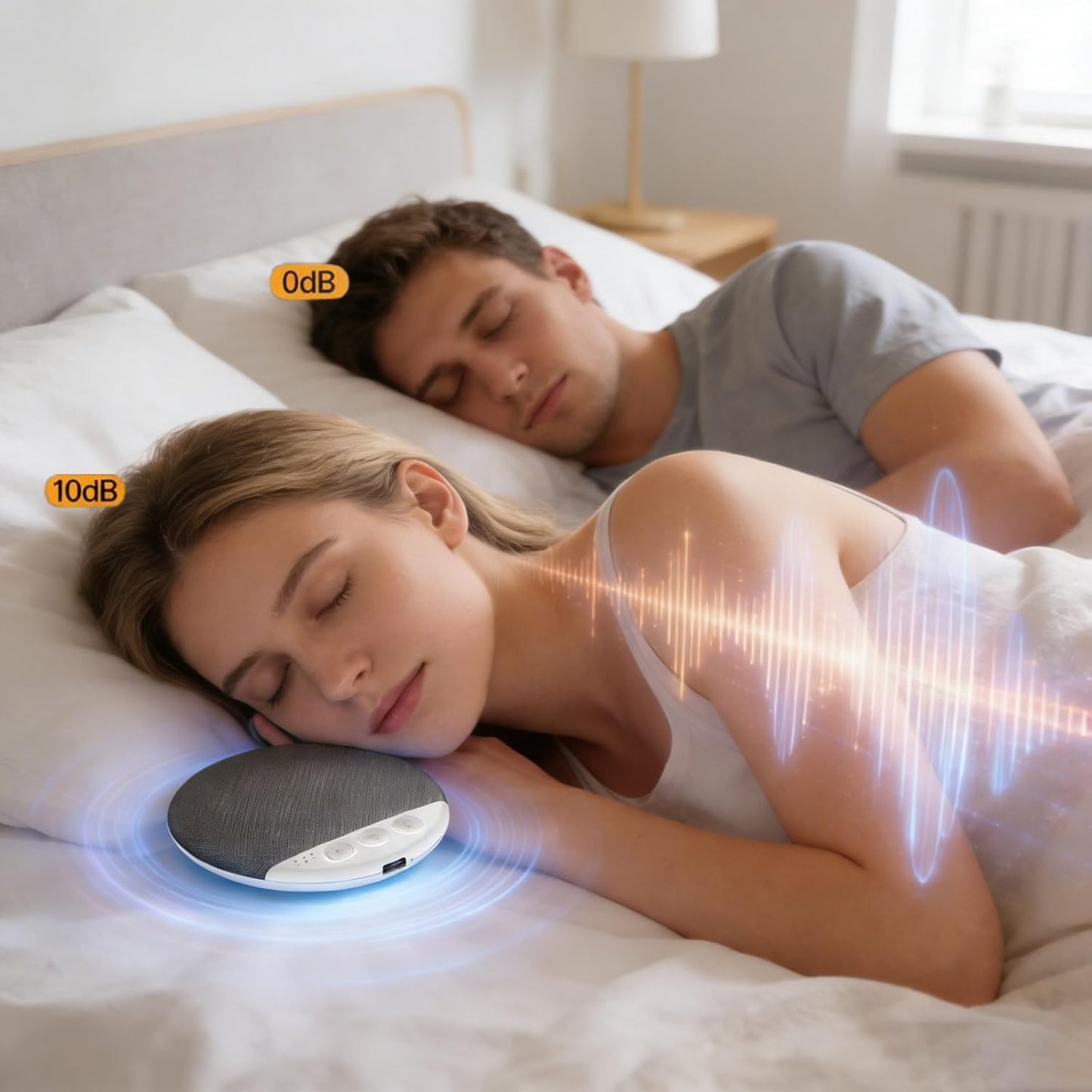 Generic 2026 New Sleep Under Pillow Speaker - Wireless Bluetooth Pillow Speaker with White Noise Timer, Bone Conduction