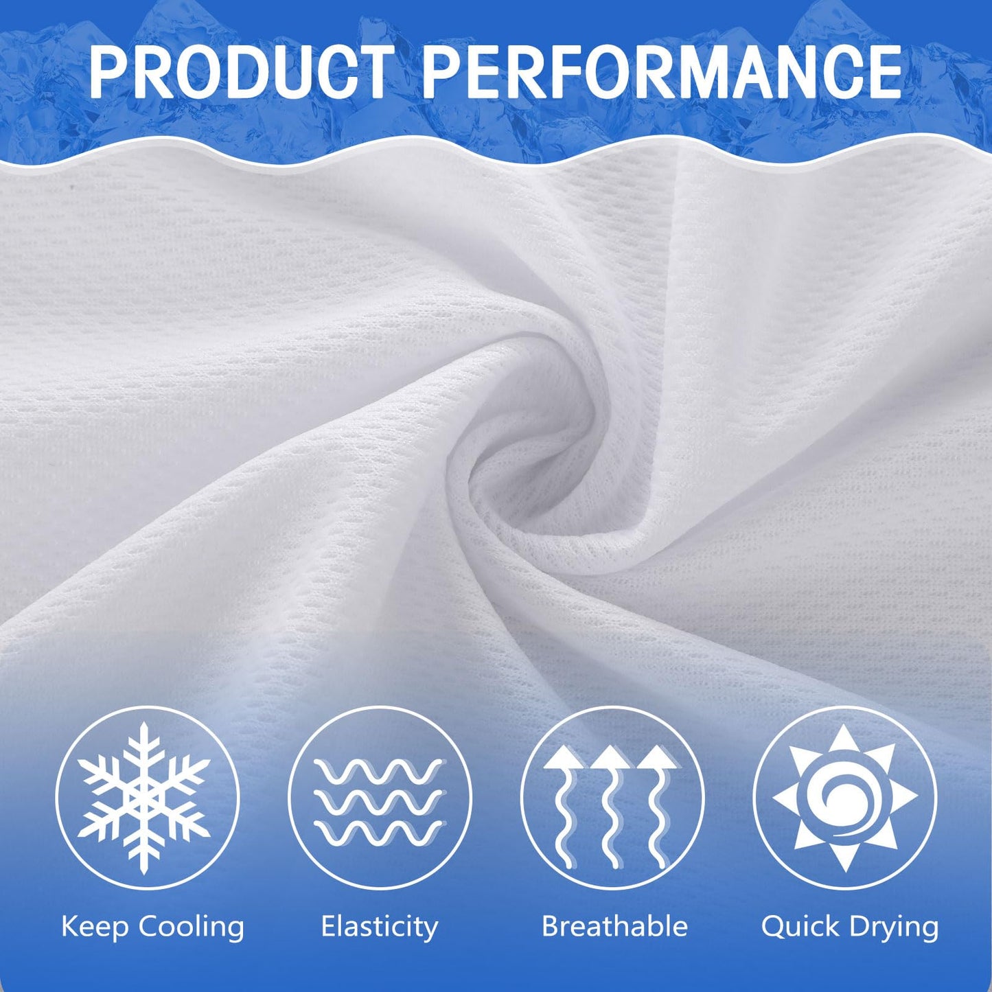 Hosuly 300 Pack Cooling Towels Bulk 40 x 12 Inch Large Chilly Breathable Sweat Sports Cold Towels Sublimation Microfiber Ice Neck Rag for Hot Weather Workout Gym Team Gift (White)