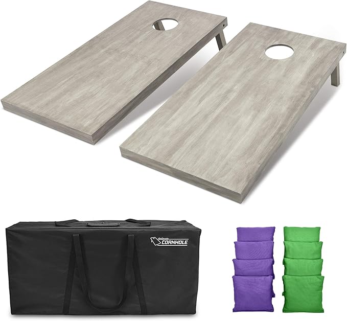 GoSports 4 ft x 2 ft Regulation Size Wooden Cornhole Boards Set - Includes Carrying Case and Bean Bags (Choose Your Colors) Over 100 Color Combinations