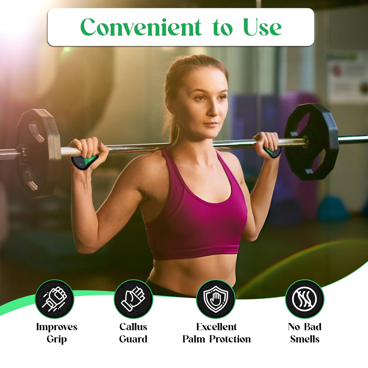 POSHOME Neoprene Gym Grip Pads for Weight Lifting – Non-Slip Hand Grips for Men & Women – Workout Gloves Alternative for Pull Ups, Deadlifts, Fitness & Training – Easy Lifting Grips Gym Pads