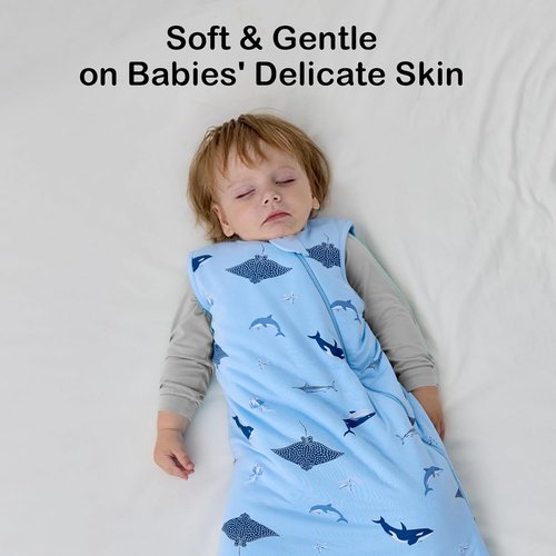 BubblePanda Bamboo Sleep Sack | Soft 1.0 Tog Toddler Sleeping Bag for 6-12 Months with 2-Way Zipper