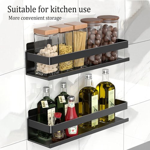Aluminum Shower Caddy 2-Pack - Sturdy Wall-Mounted Bathroom Storage Rack | No Drilling, 11.8in