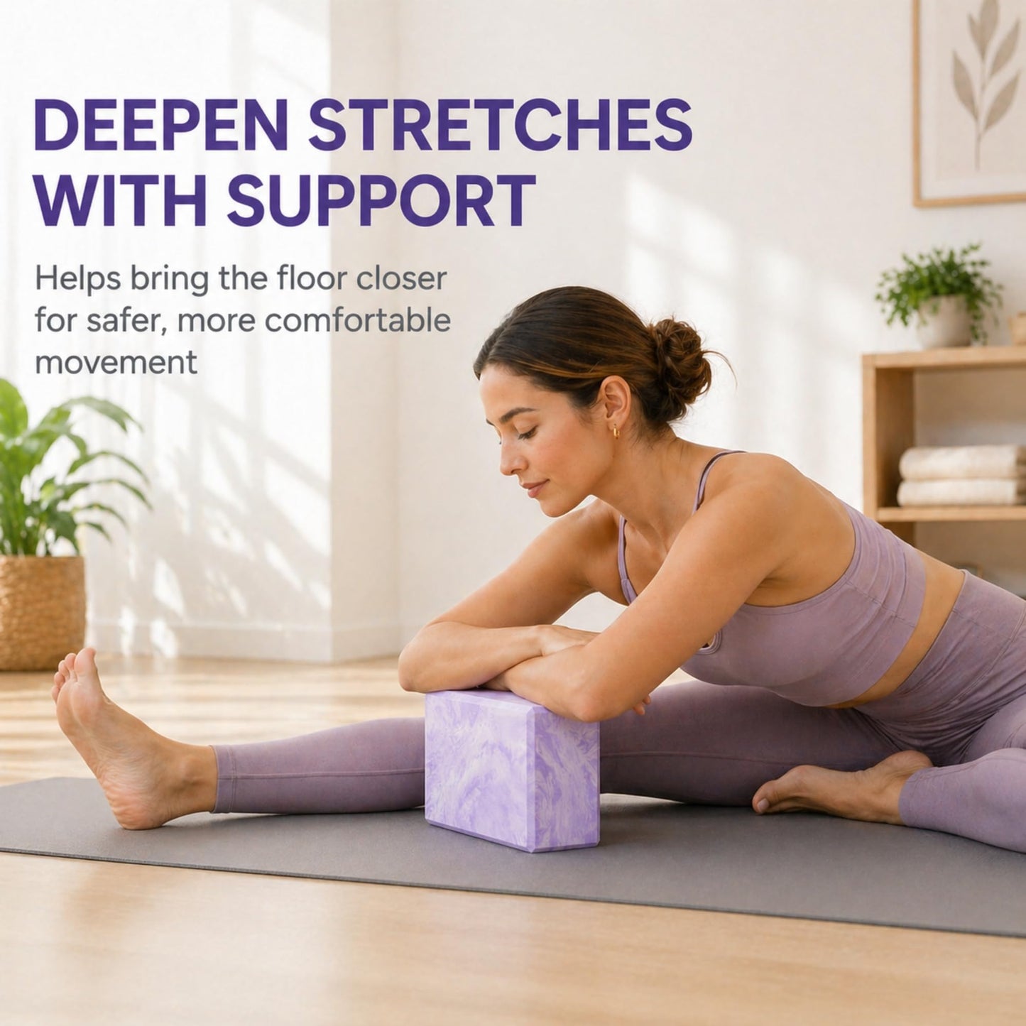 Yoga Block – High-Density Foam Exercise Block for Yoga, Pilates, Stretching & Meditation – Non-Slip, Lightweight & Durable by Lunai