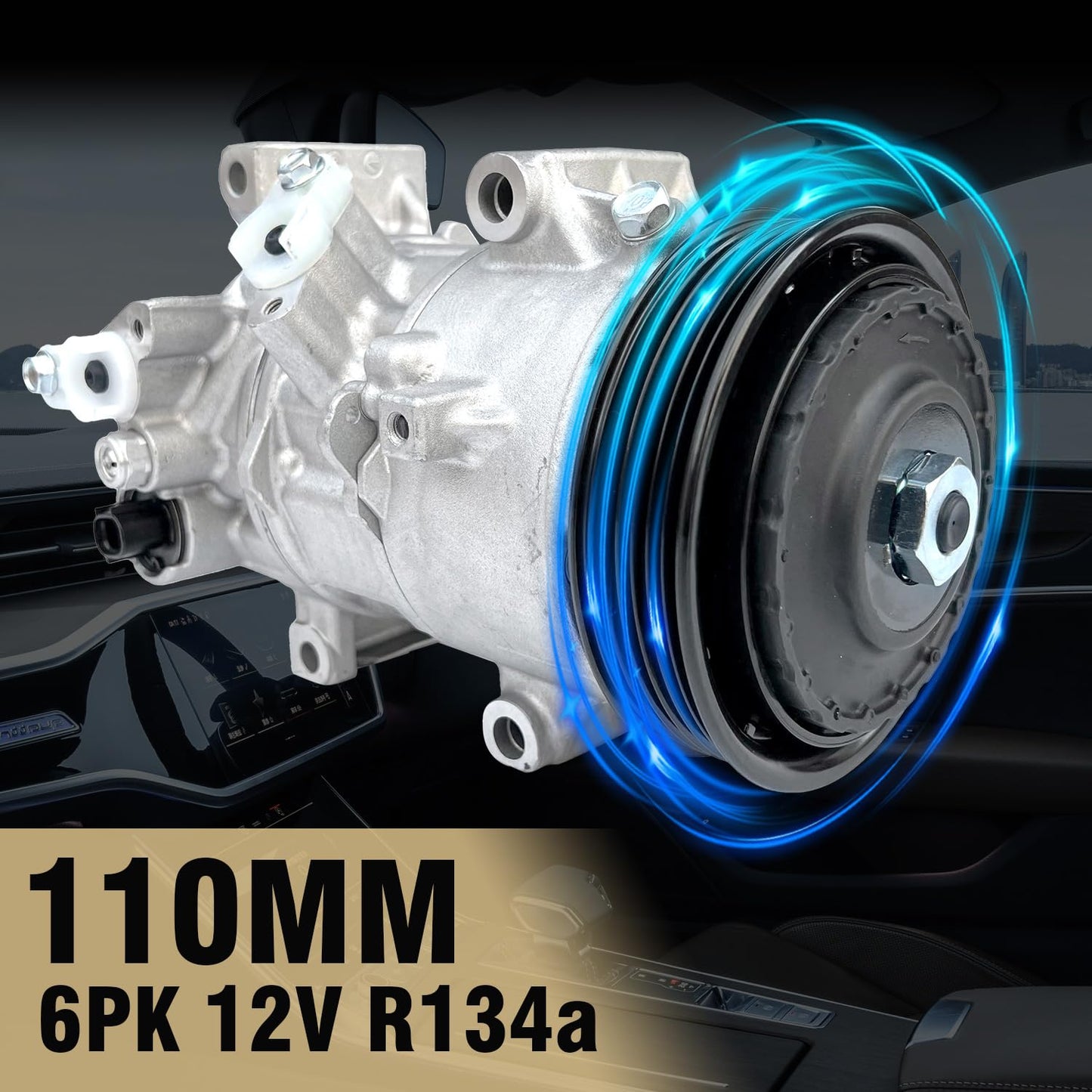 Aspligo Air Conditioner AC Compressor Fits for Toyota Corolla 1.8L 2014-2022, Corolla iM 1.8L 2017-2018, with A/C Clutch, CO29198C AC Compressor, Replaces 88310-02850, 88310-02851,110MM 6PK