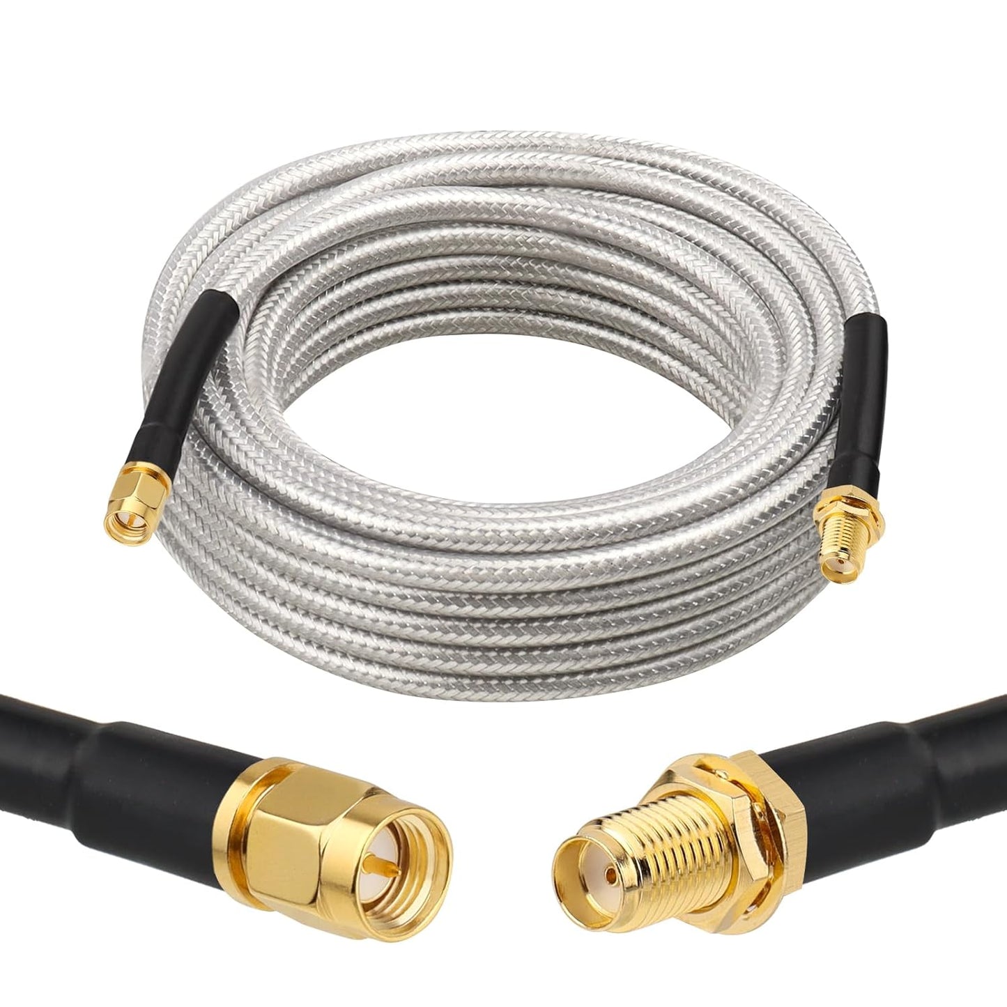 RG8X 20FT,Ultra 50 MOOKEERF SMA Male to SMA Female Coaxial Cable Low Loss SMA Extension Cable ohm for Router,GPS,RF