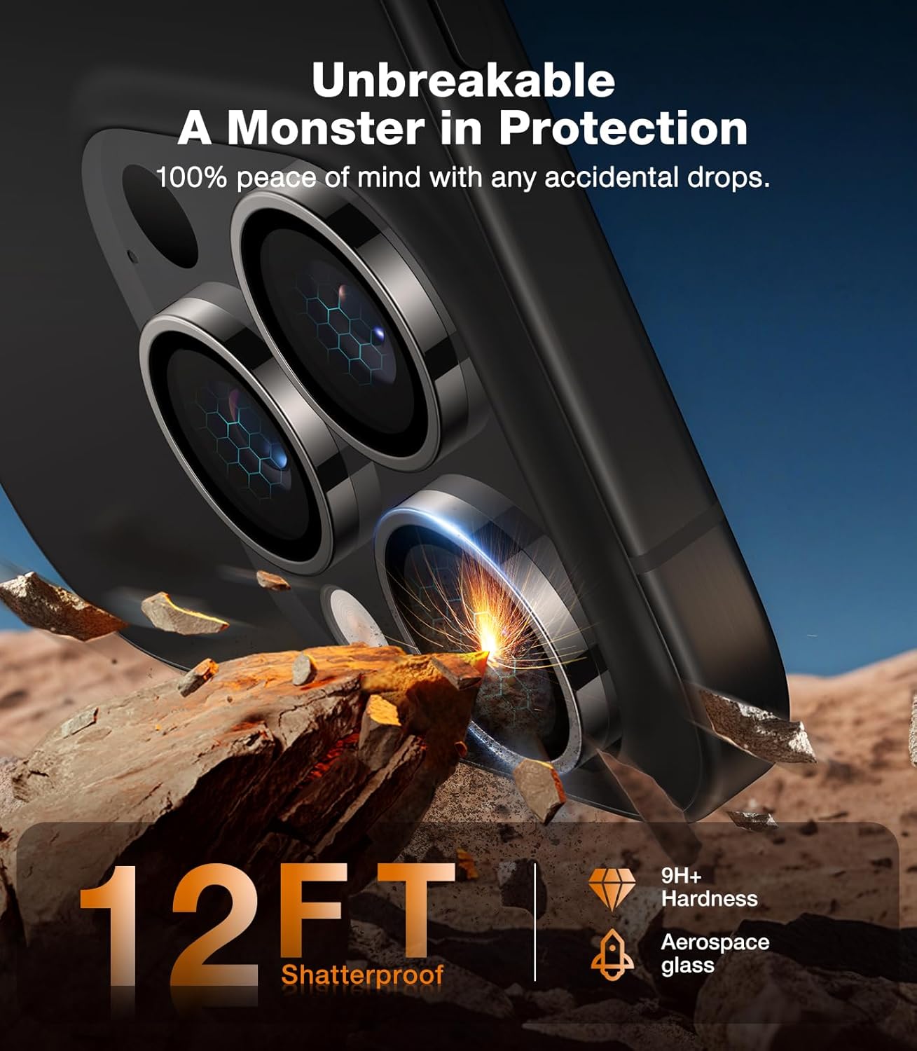 16 Max/16 TORRAS iPhone Pro Pro Camera Lens Protector, Desert Titanium