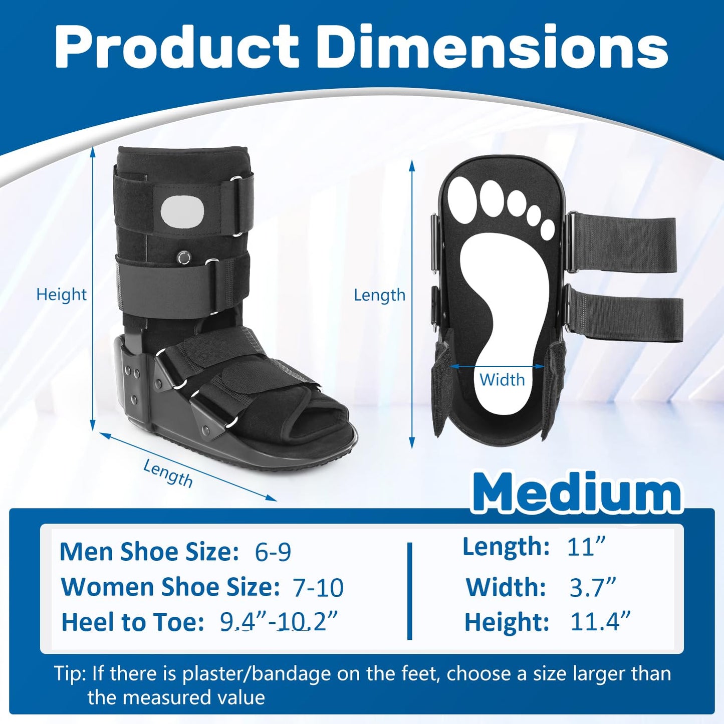 kefit Walking Boot Fracture Boot for Broken Foot, Sprained Ankle-Medium