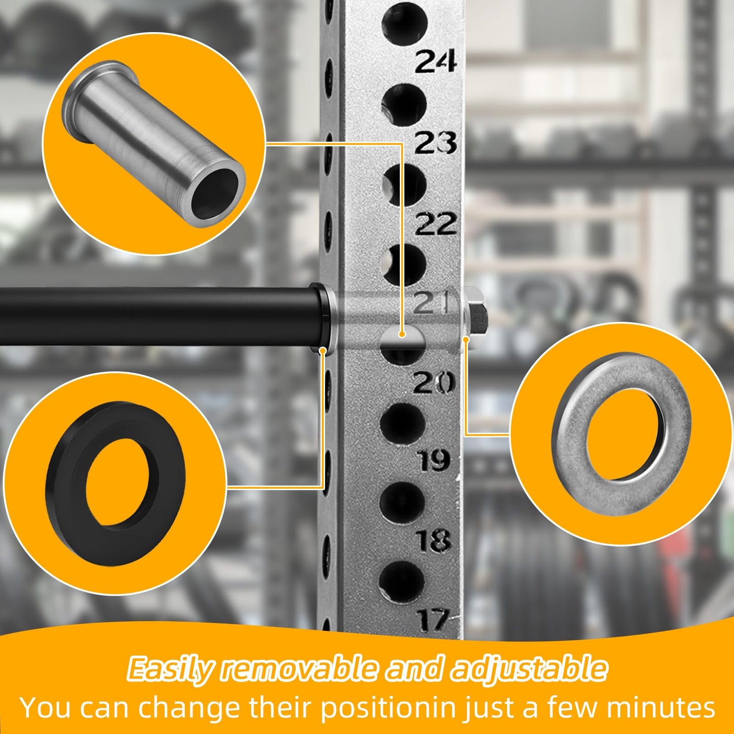 Weight Plate Holder for Power Rack Attachment, Squat Rack Weight Storage for 1 inch Olympic Weight,Compatoble with 2x2, 2x3, 3x3 Power Cage, Fit 1"and 5/8" Hole (3×3)