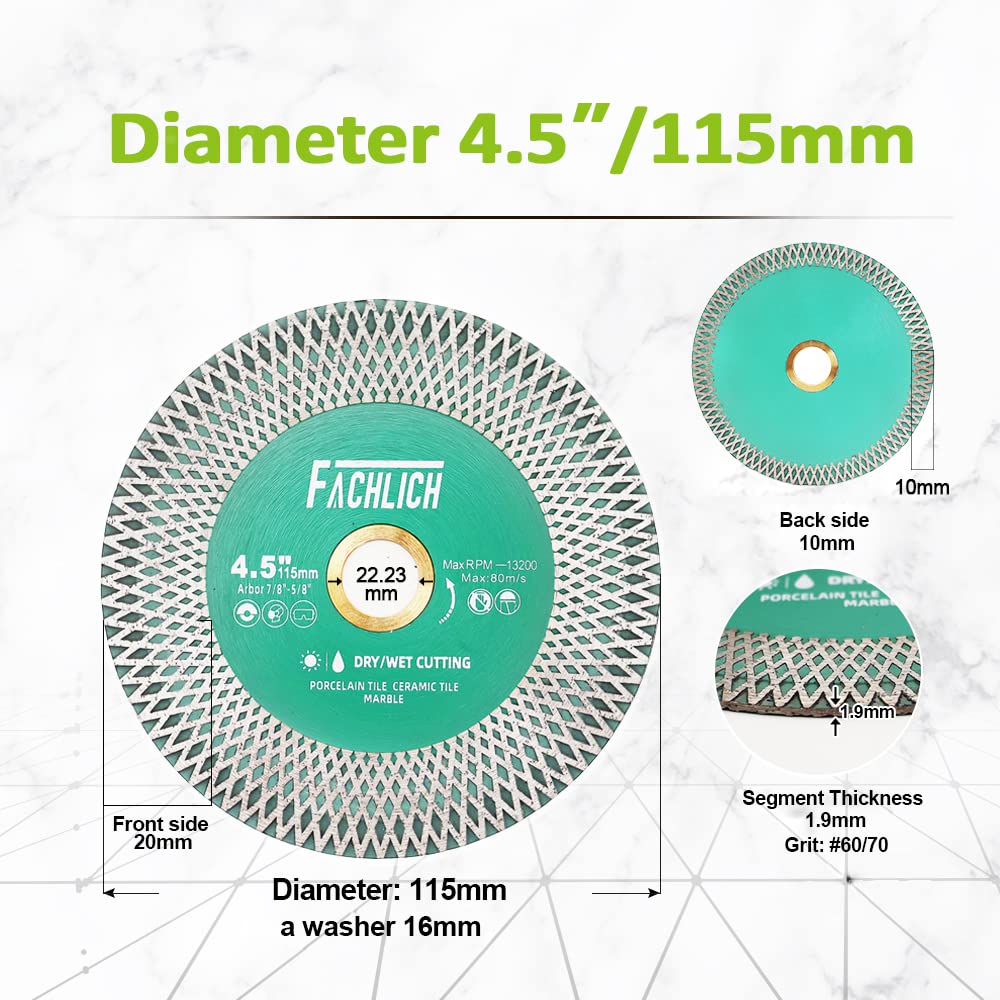 Tile Hole Saw Kit Diamond - (6/8/10/25/35/50/75/127mm Drill Bits+Finger Bit+Chamfer Bit+Adapter+Tile Blade) Diamond Hole Saw Kit for Porcelain Ceramic Marble Brick Granite,5/8"-11 Thread