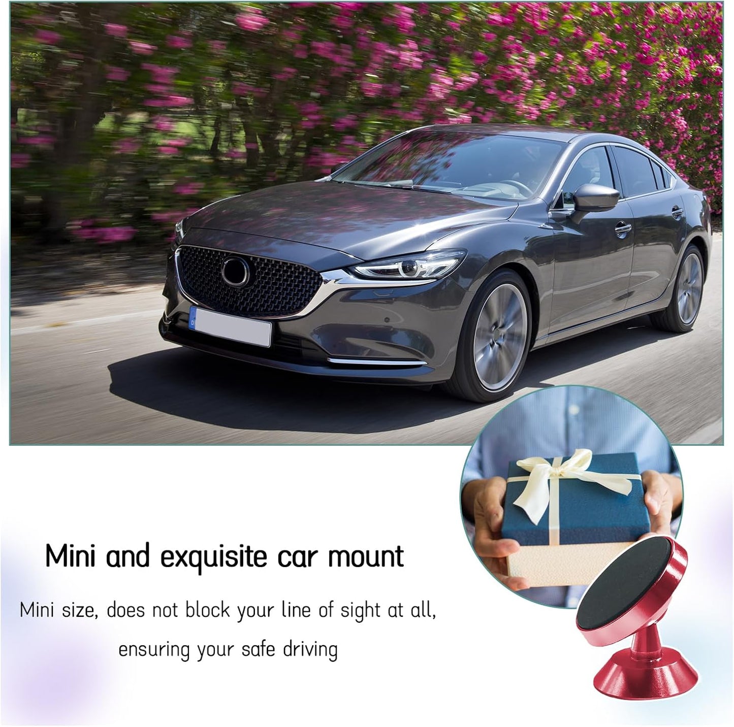 Augeny 360 Car Magnetic Phone Holder, Degree Adjustable Strong Magnet Cell Phone Holder Mount for Auto Dashboard