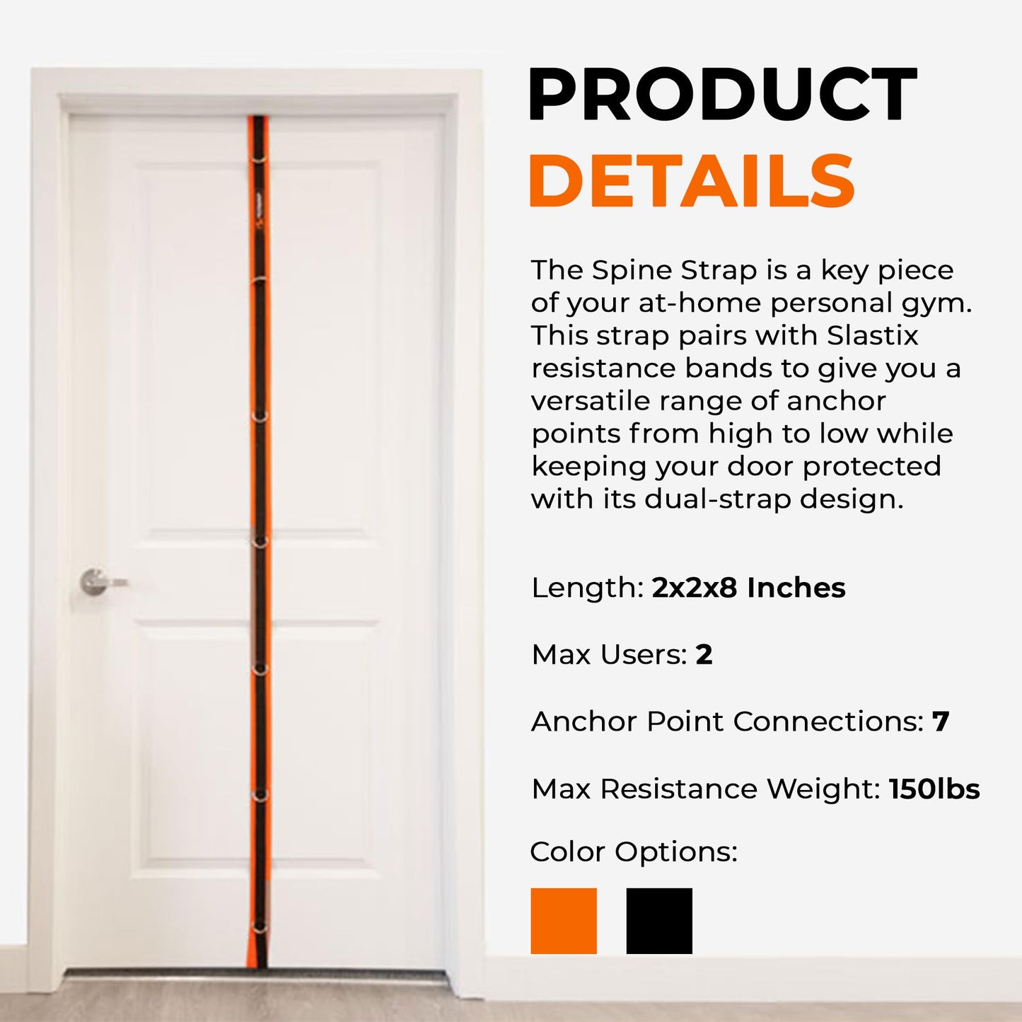 Stroops Spine Strap Door Anchor for Slastix Resistance Bands | Provides Multiple Attachment Anchor Points for Strength Training and Versatile Home Workouts